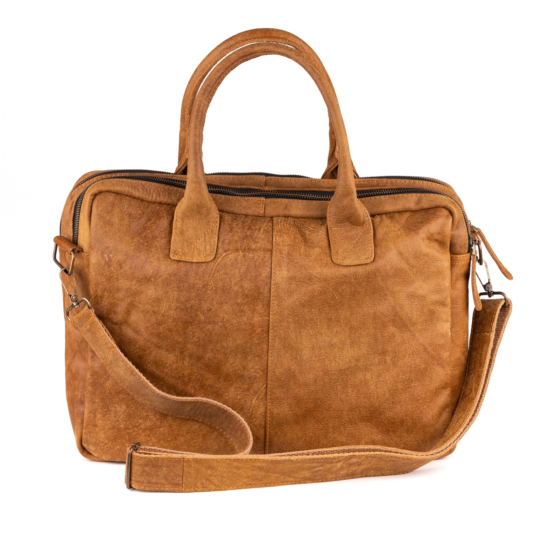 Amsterdam Leren Laptoptas 17 Inch Bruin - Concrete Leder