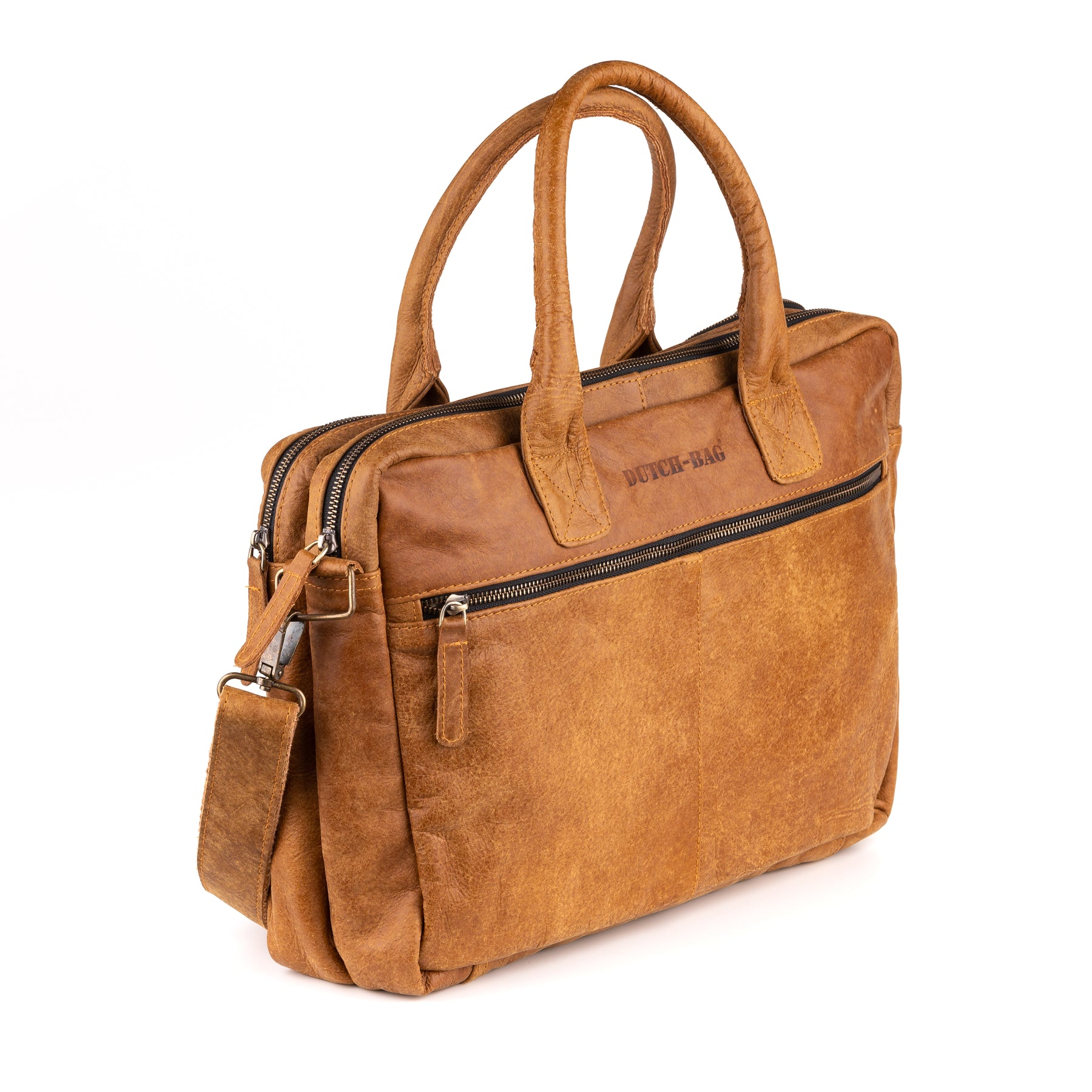 Amsterdam Leren Laptoptas 17 Inch Bruin - Concrete Leder
