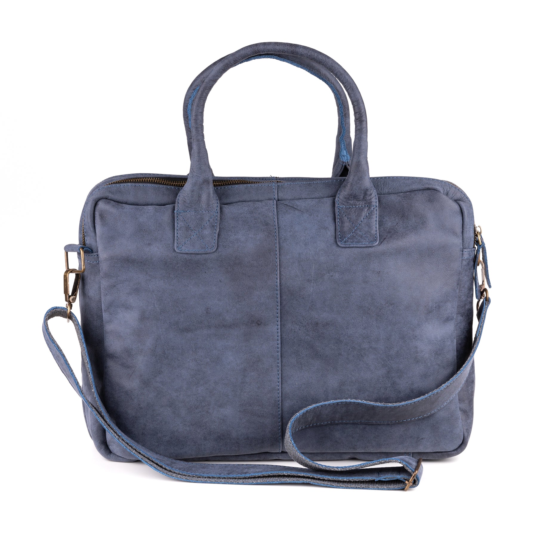Amsterdam Leren Laptoptas 17 Inch Denim - Kenia Leder