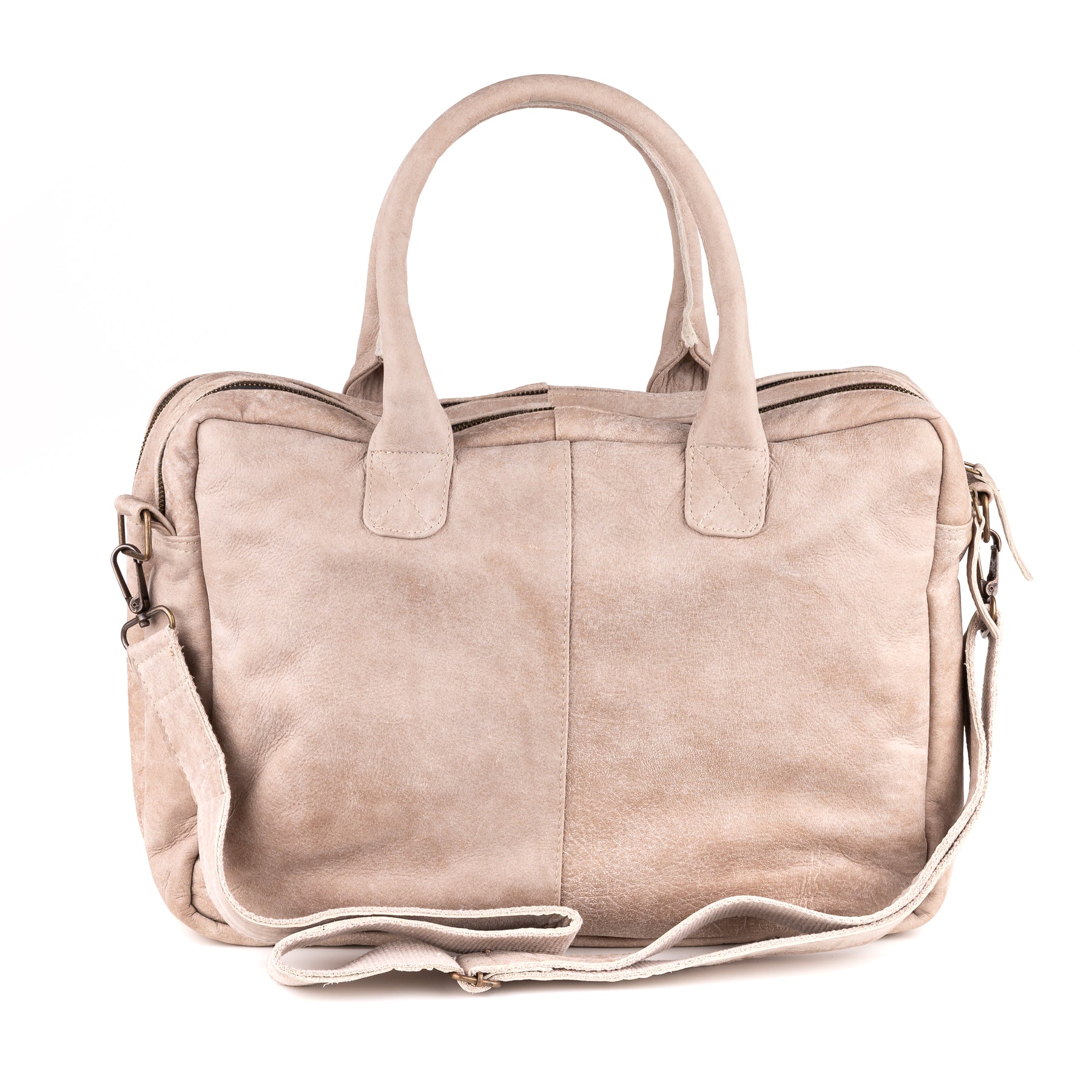 Amsterdam Leren Laptoptas 17 Inch Sand - Concrete Leder