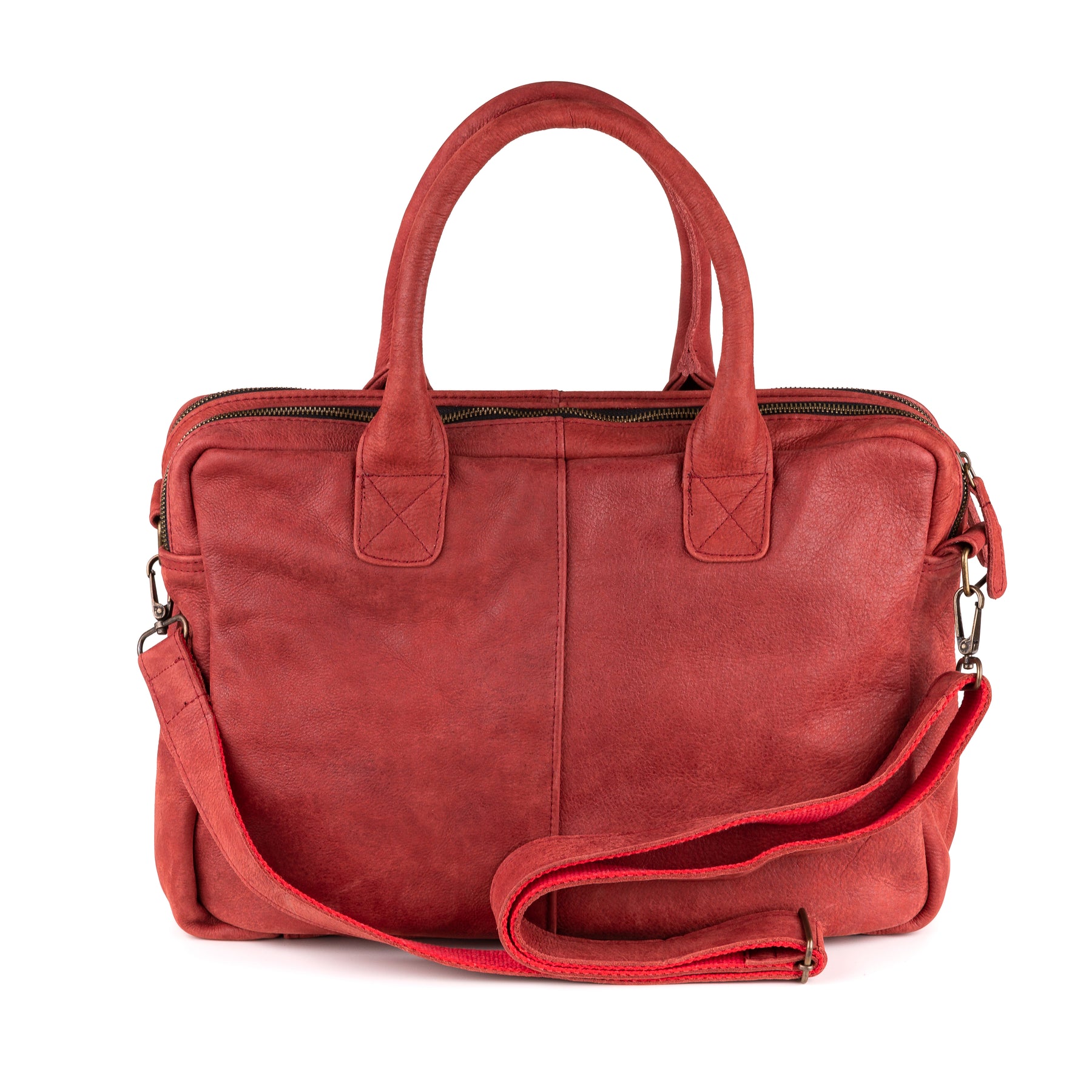 Amsterdam Leren Laptoptas 17 Inch Burgundi Rood - Kenia Leder