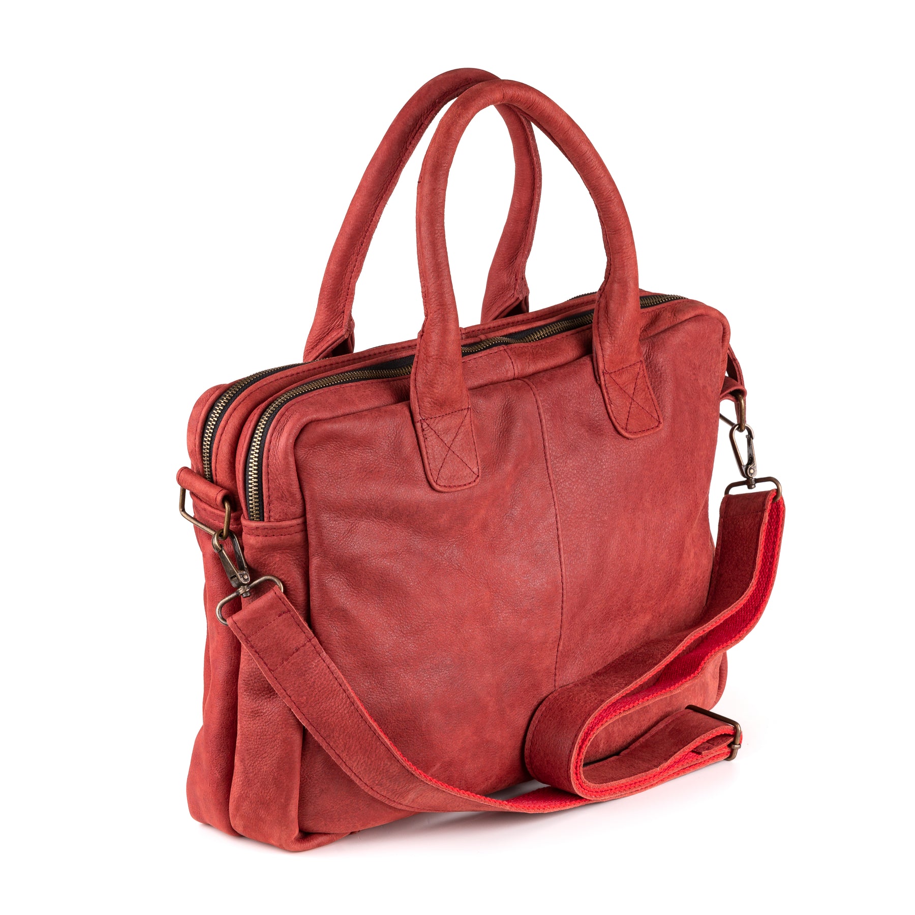 Amsterdam Leren Laptoptas 17 Inch Burgundi Rood - Kenia Leder