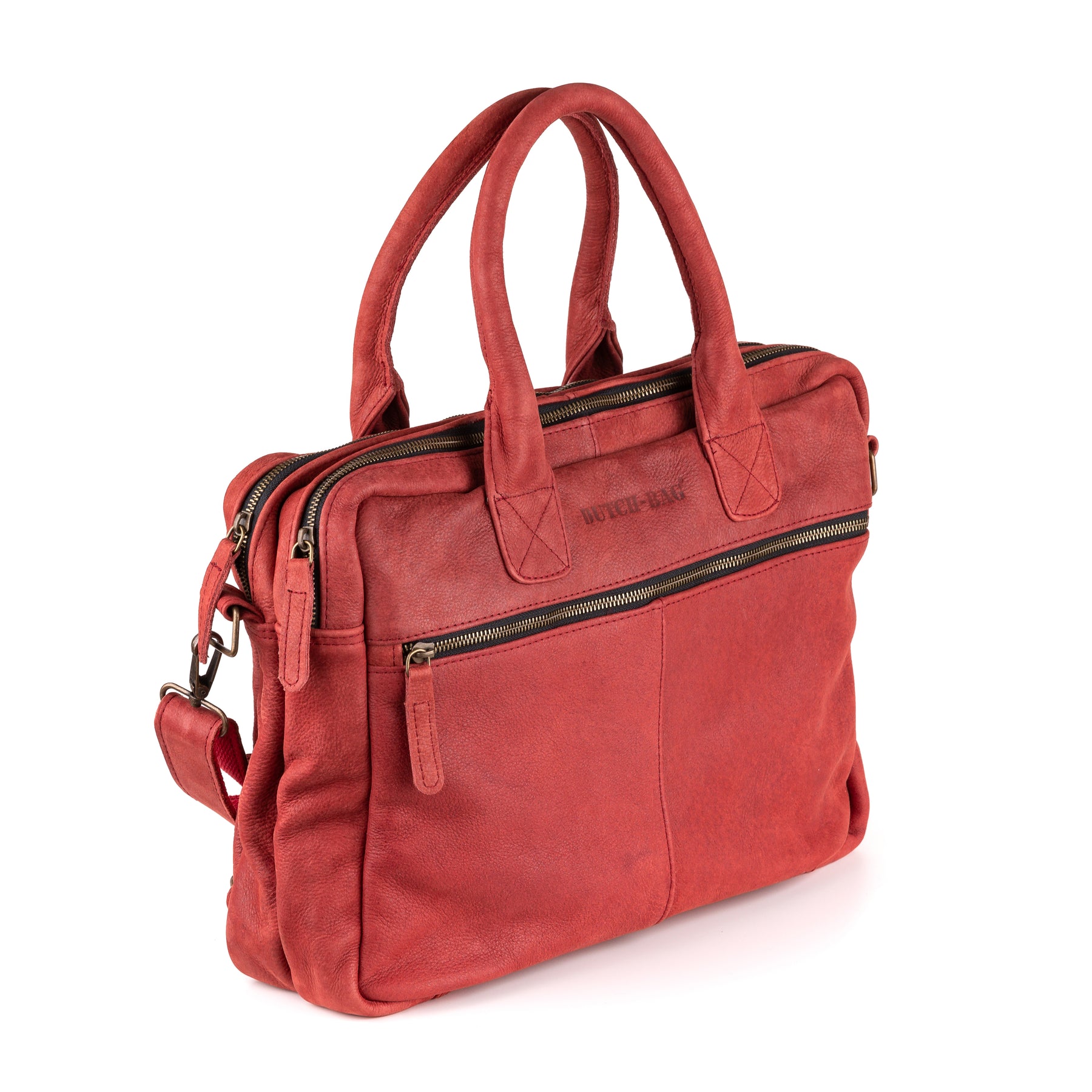 Amsterdam Leren Laptoptas 17 Inch Burgundi Rood - Kenia Leder