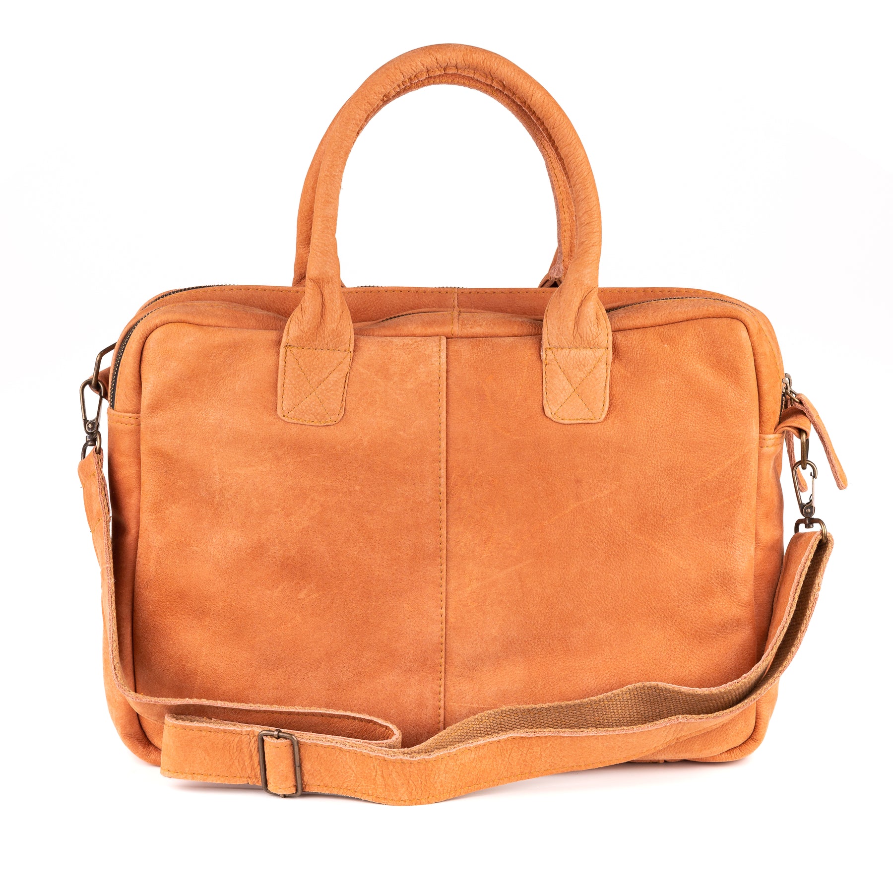 Amsterdam Leren Laptoptas 17 Inch Roest Bruin - Kenia Leder
