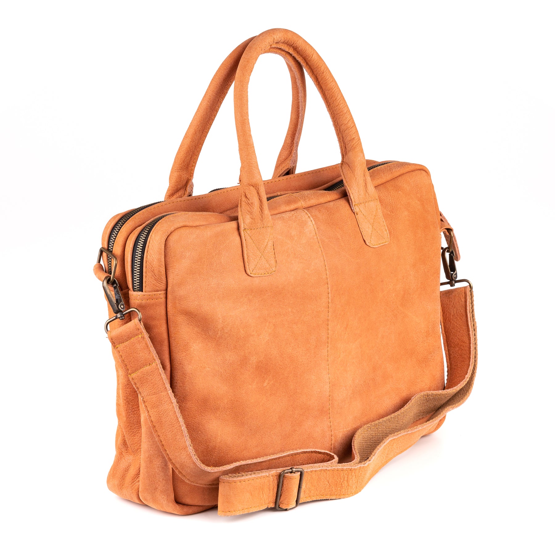 Amsterdam Leren Laptoptas 17 Inch Roest Bruin - Kenia Leder