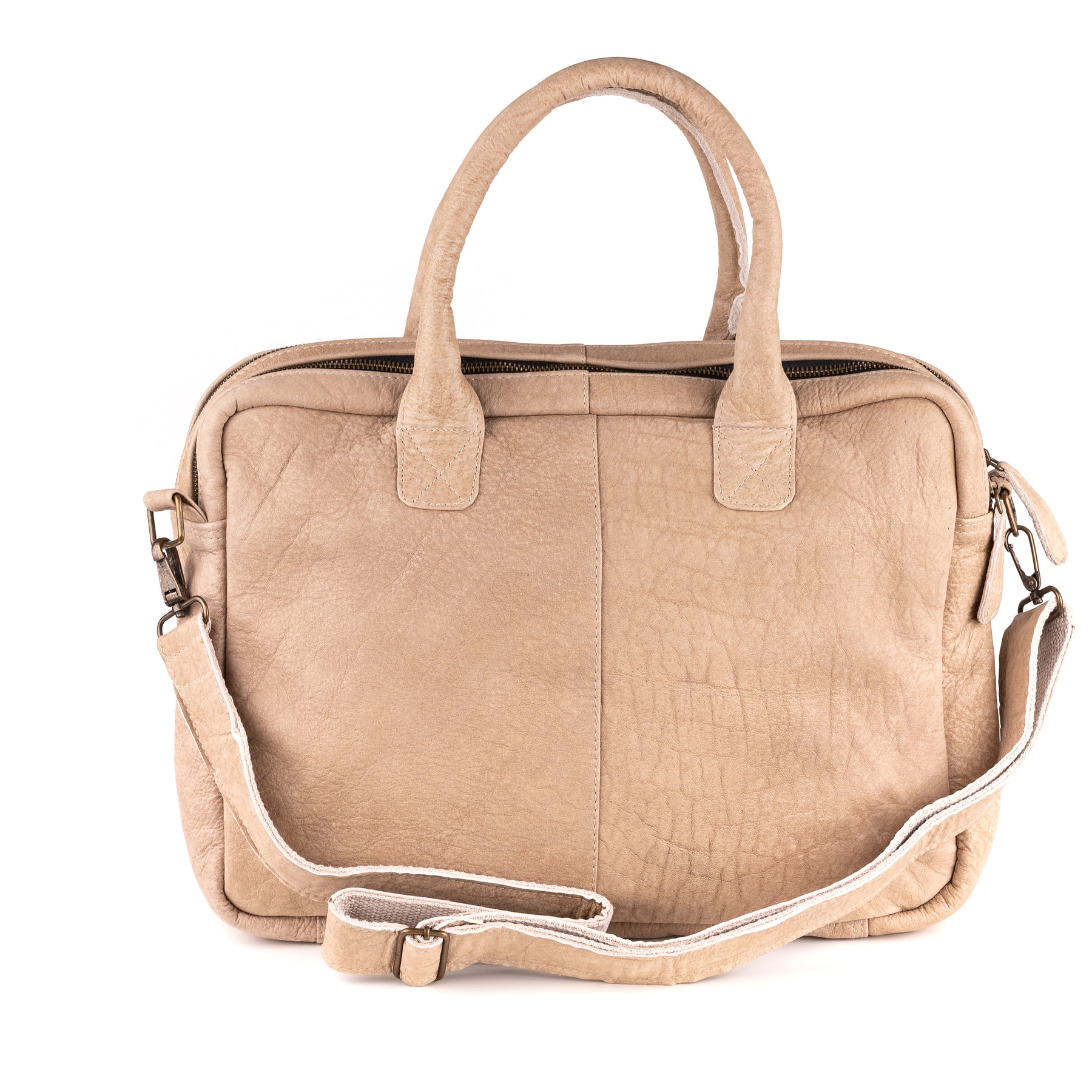 Amsterdam Leren Laptoptas 17 Inch Taupe - Kenia Leder