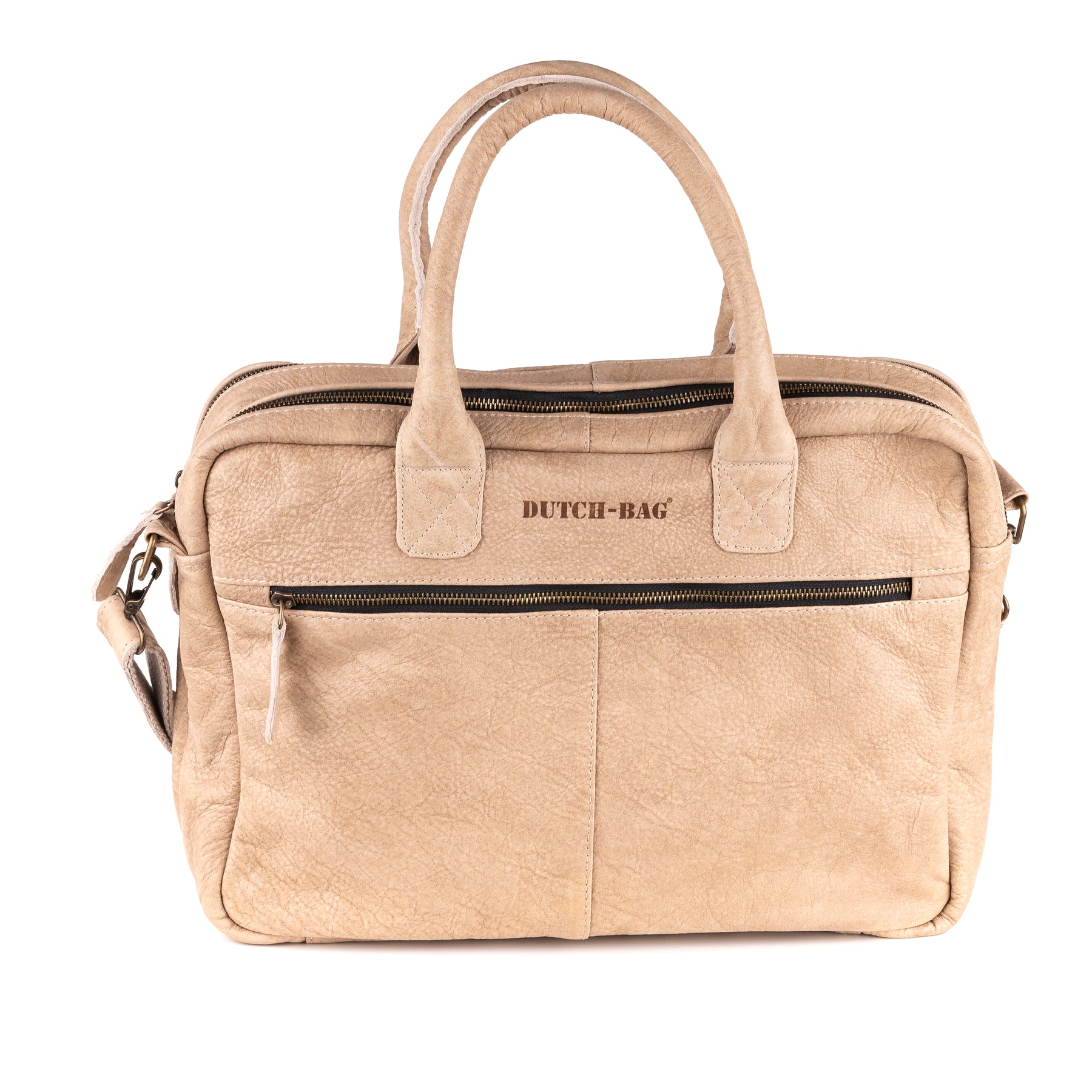 Amsterdam Leren Laptoptas 17 Inch Taupe - Kenia Leder