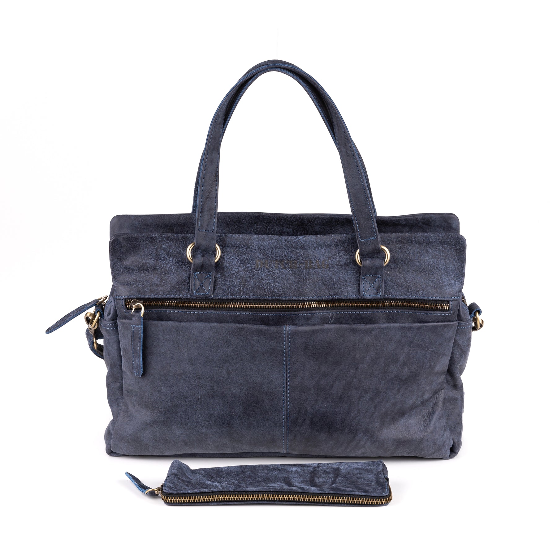 Arnhem Dames Handtas Leer Denim Blauw - Concrete Leder