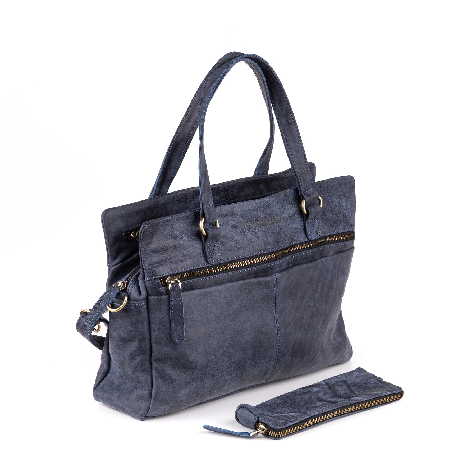 Arnhem Dames Handtas Leer Denim Blauw - Concrete Leder
