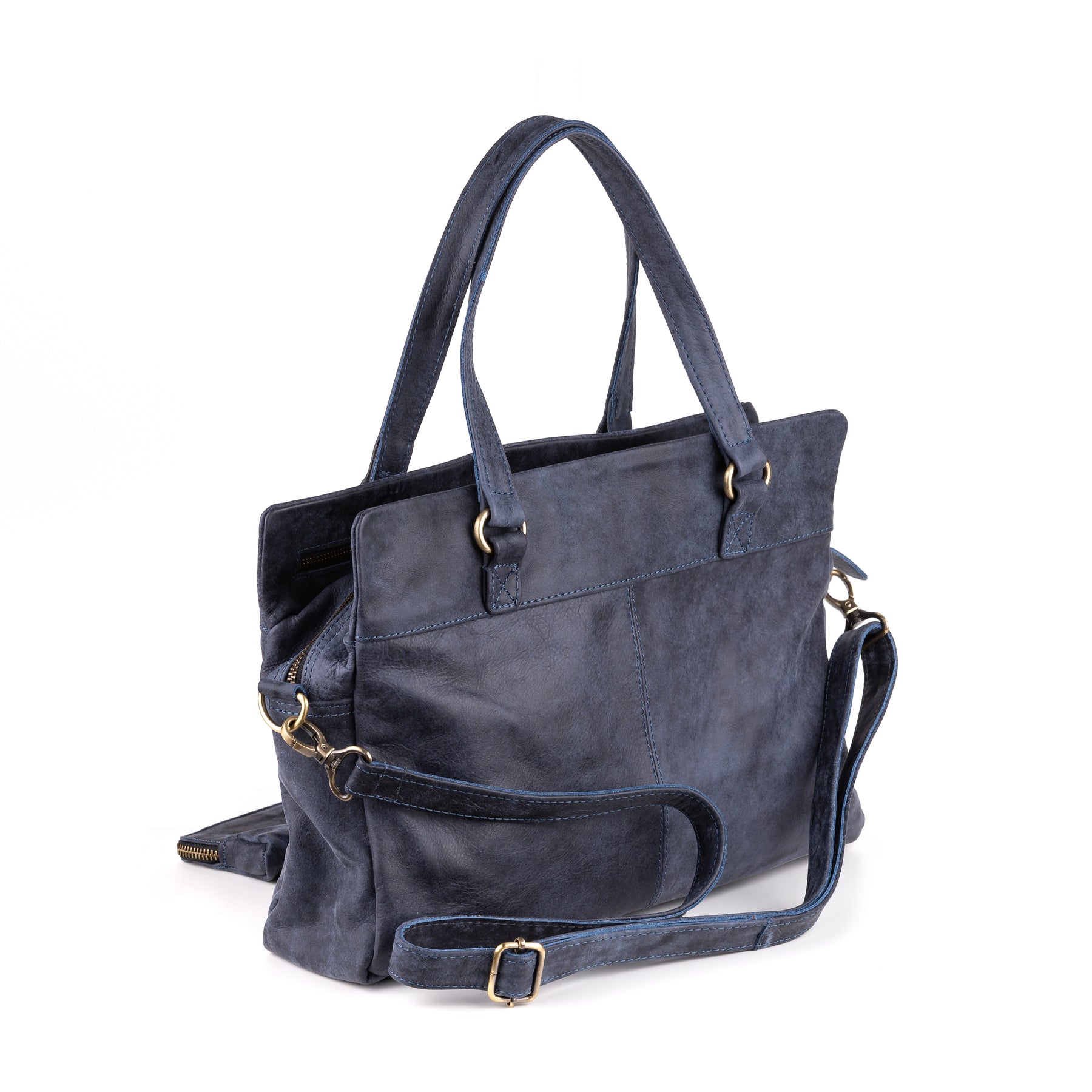 Arnhem Dames Handtas Leer Denim Blauw - Concrete Leder