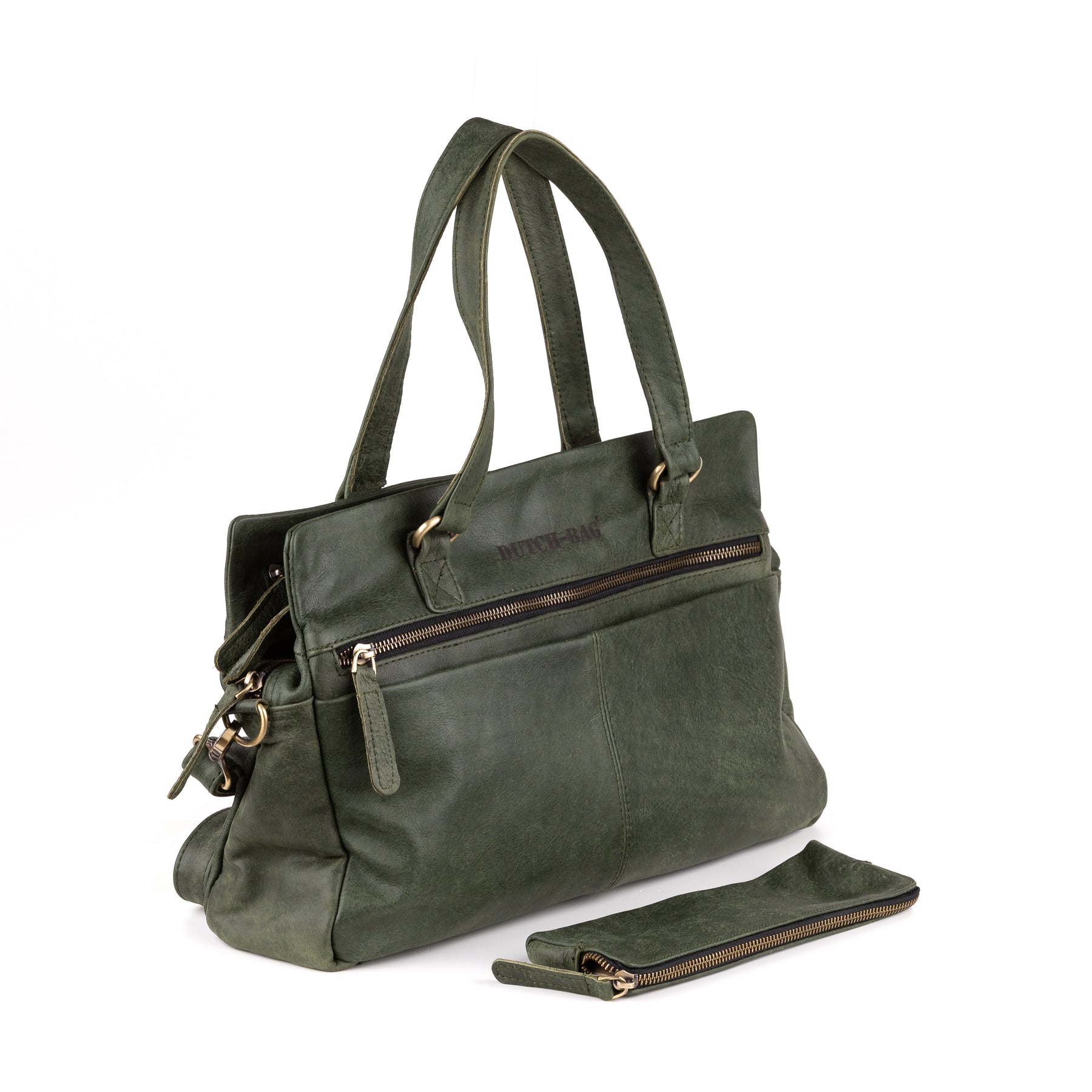 Arnhem Dames Handtas Leer Green - Concrete Leder