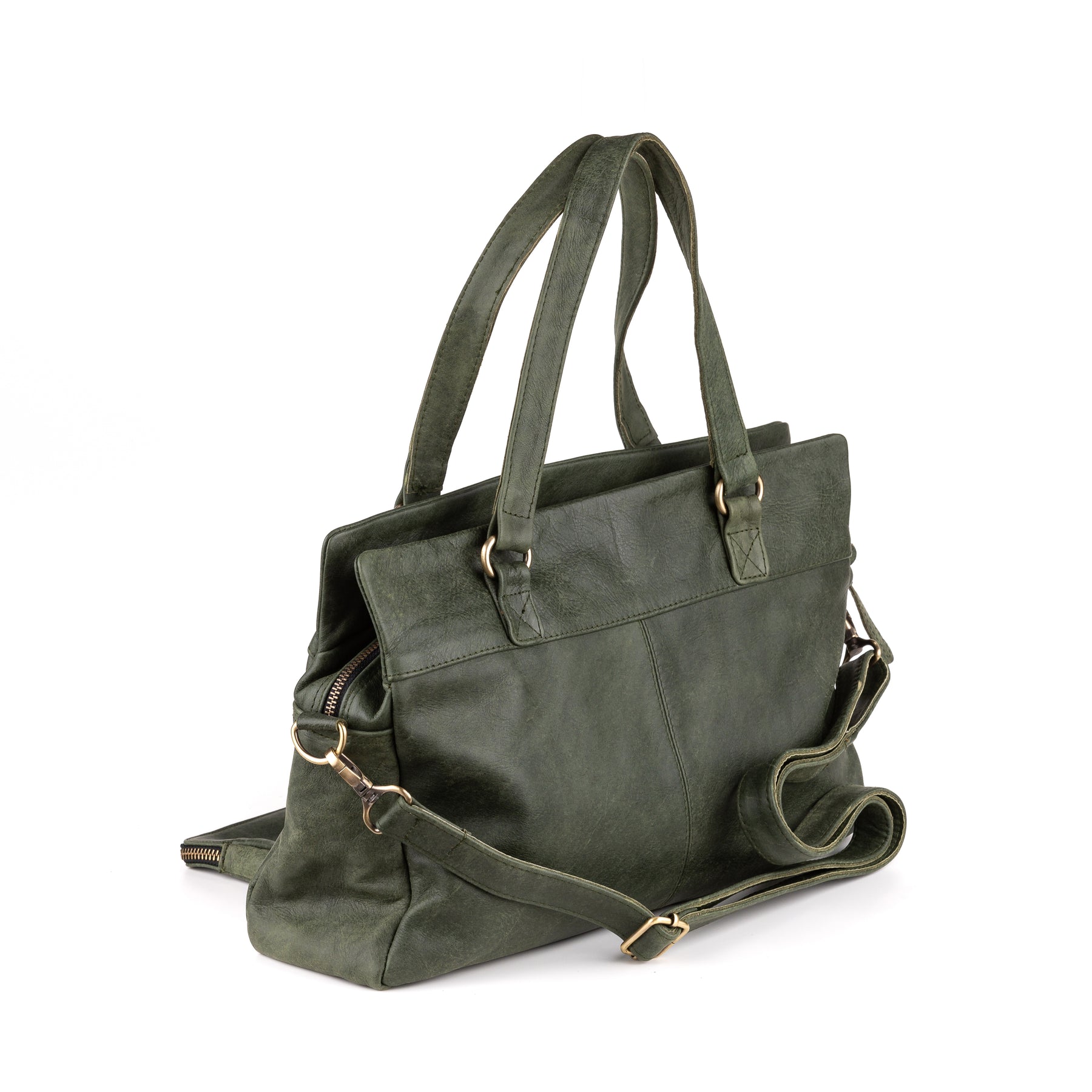 Arnhem Dames Handtas Leer Green - Concrete Leder