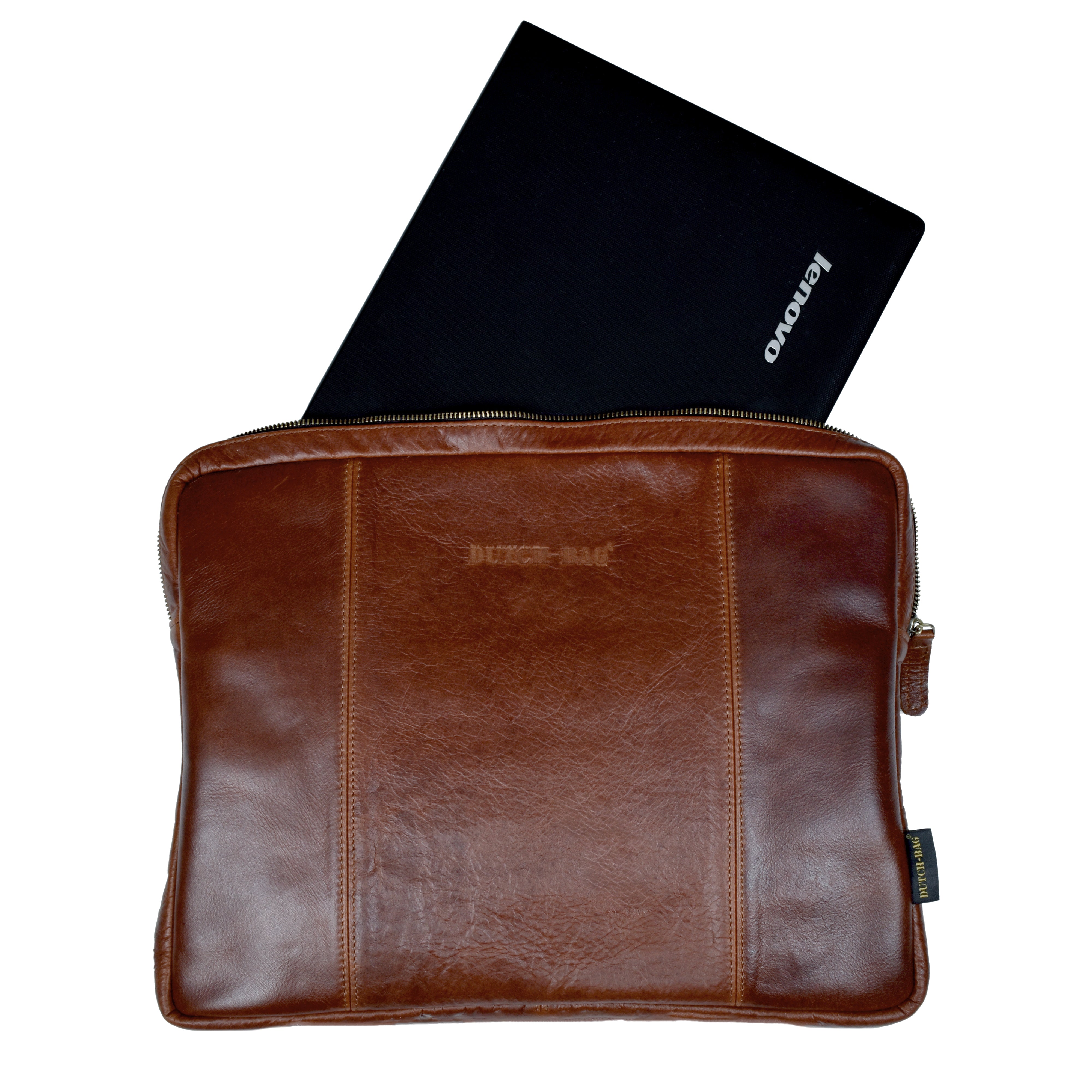Leather Laptop Sleeve Wax Brown The Hague 14 inch