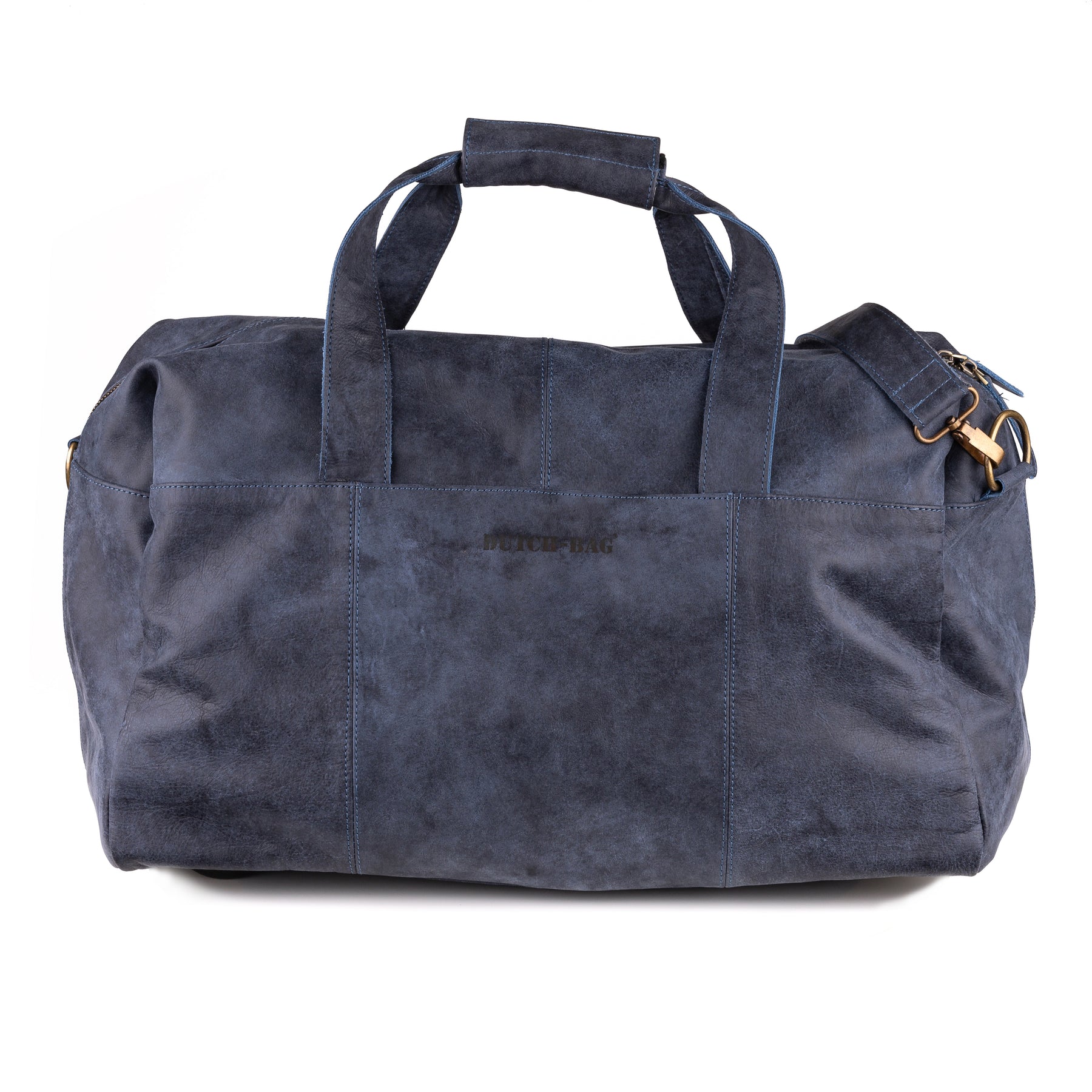 Zwolle Weekender aus Leder Denimblau - Betonleder