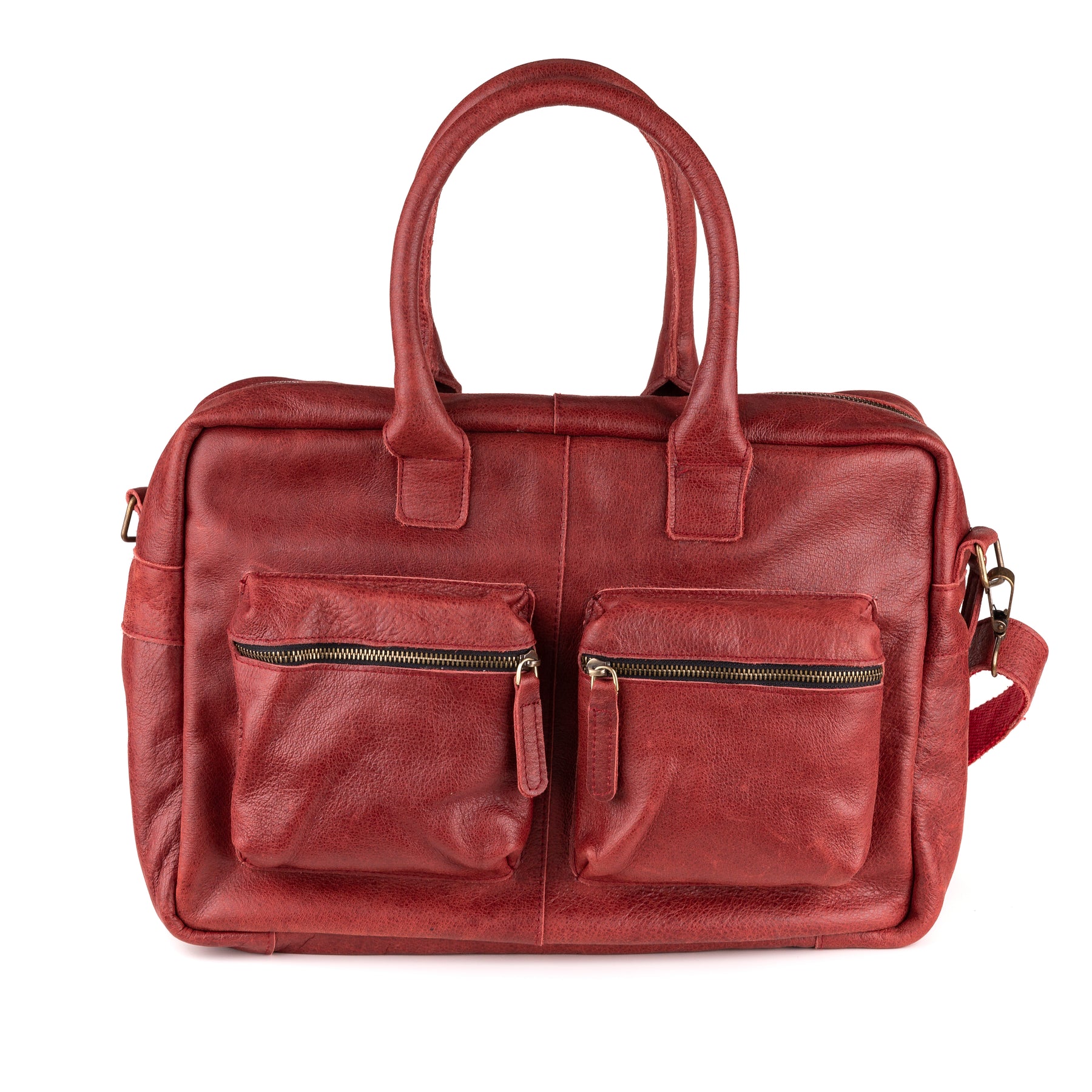 Breda Leren Laptoptas 17 Inch Bordeaux Rood - Concrete Leder