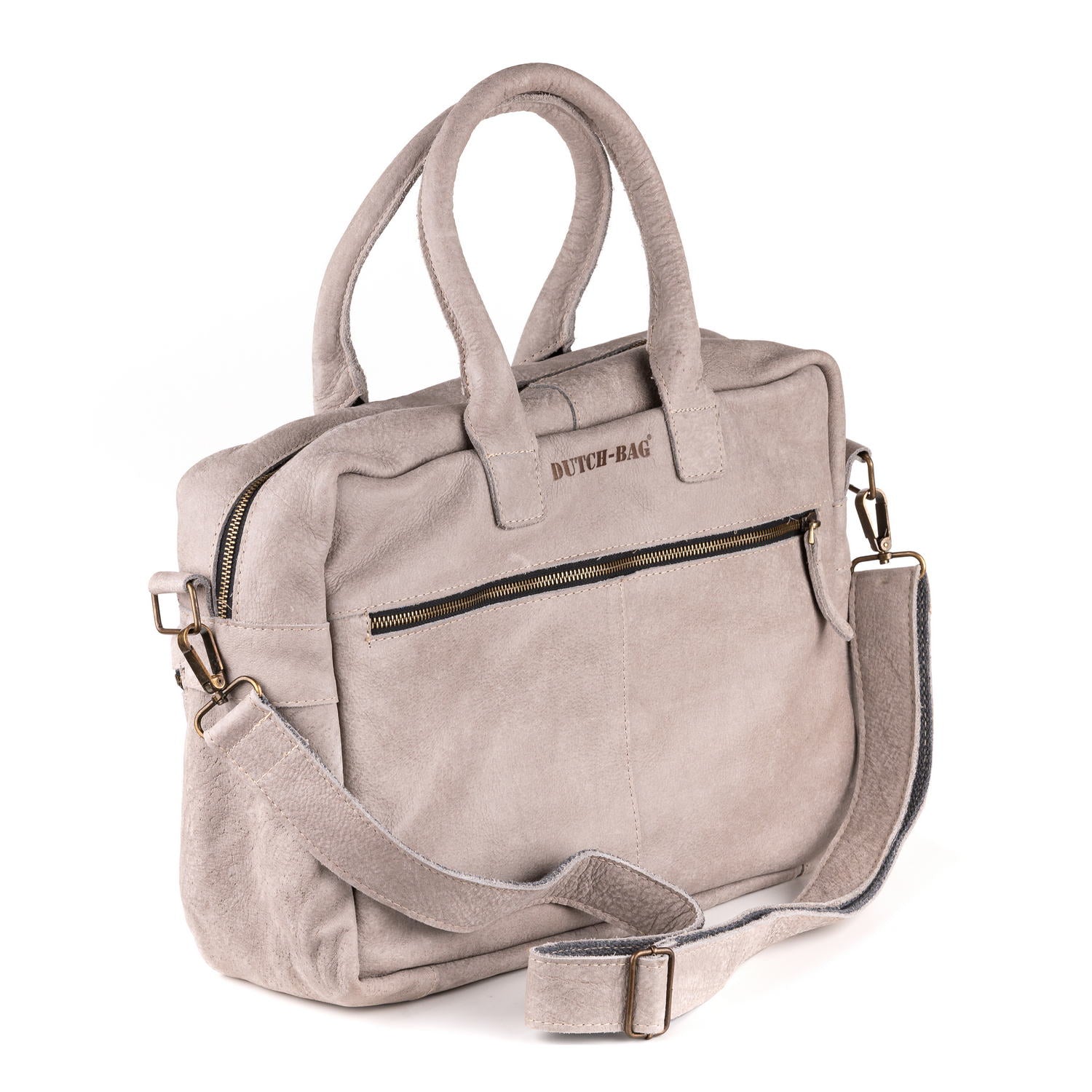 Breda Leren Laptoptas 17 Inch Zand - Kenia Leder
