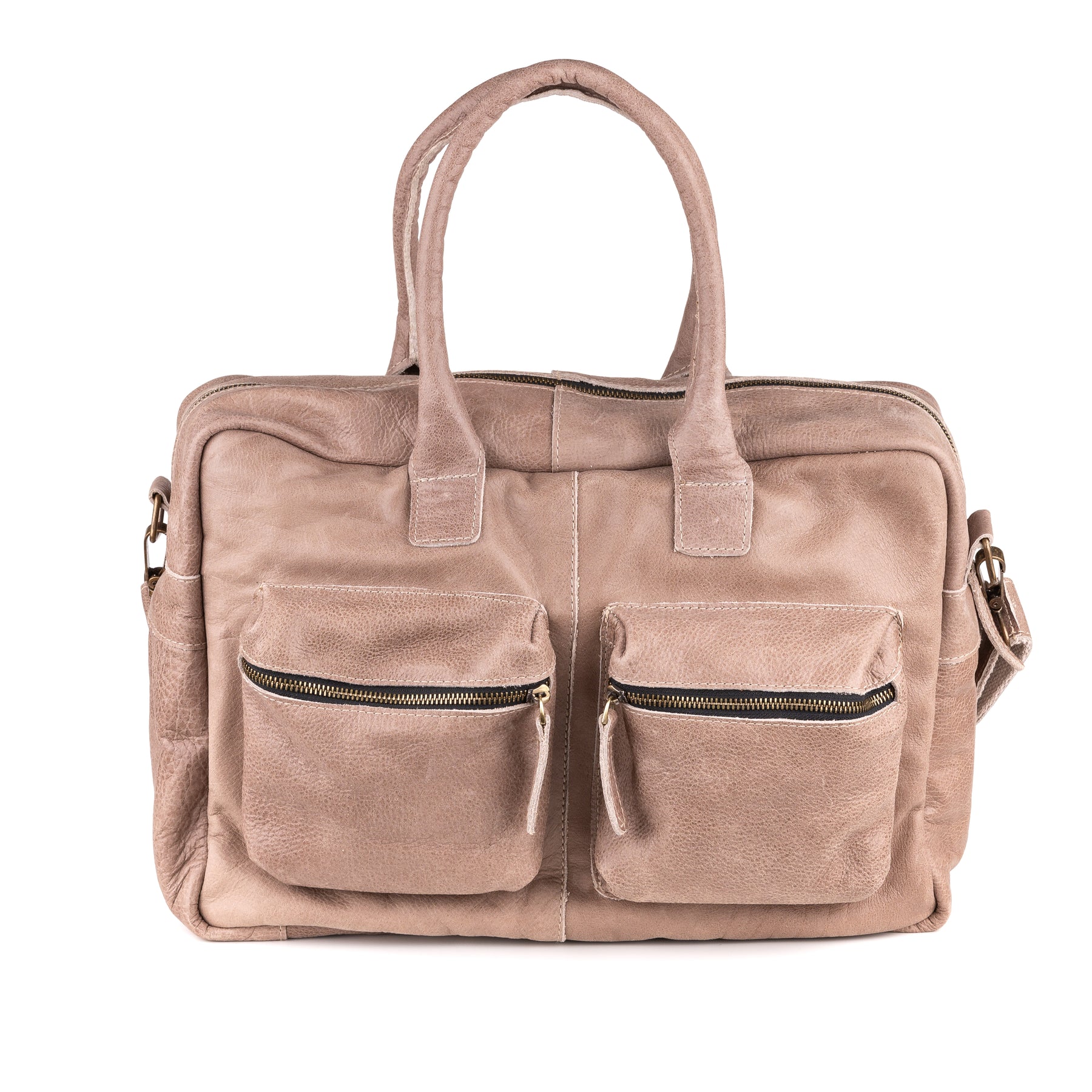 Breda Leren Laptoptas 17 Inch Taupe - Vintage Leder