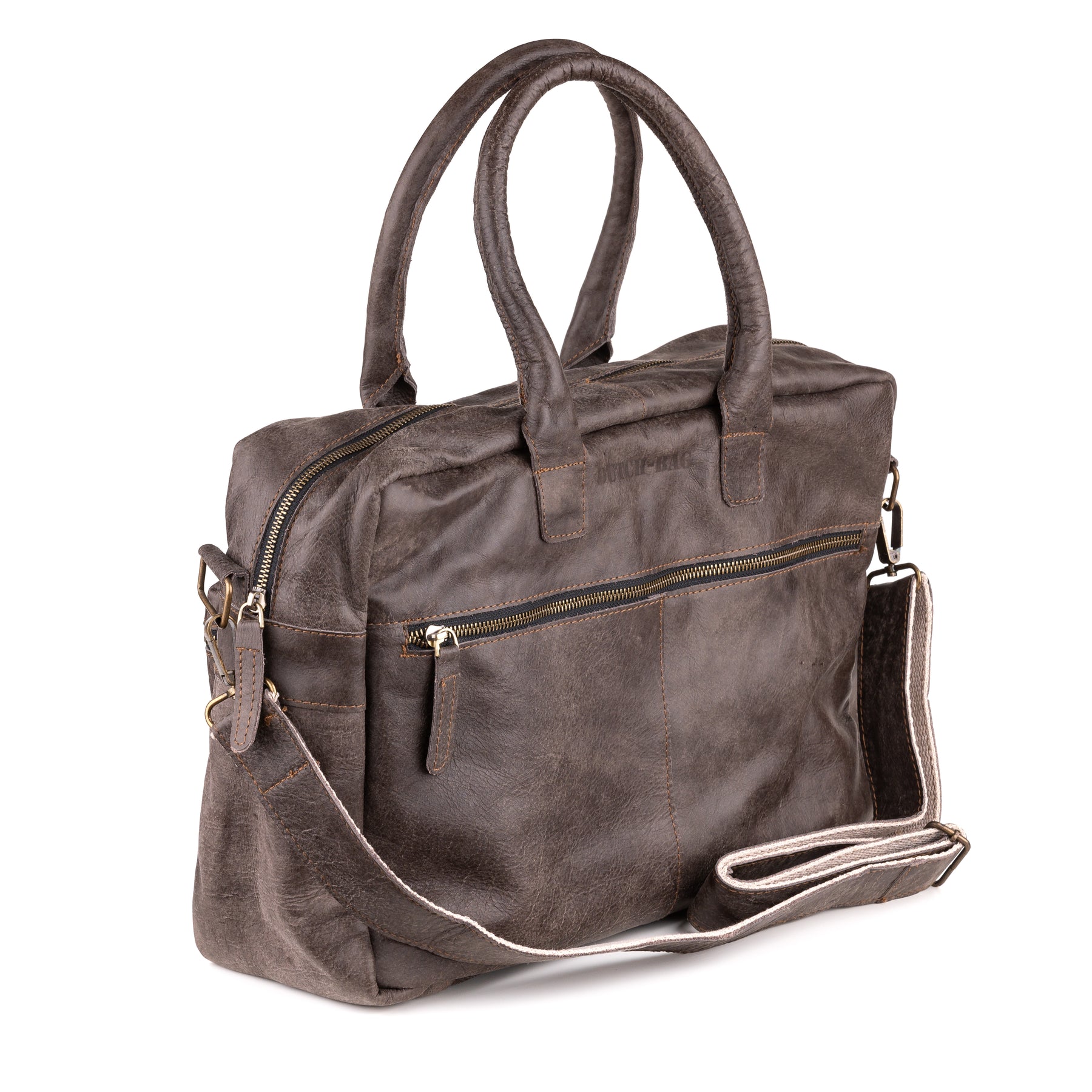 Breda Leren Laptoptas 17 Inch Espresso - Concrete Leder