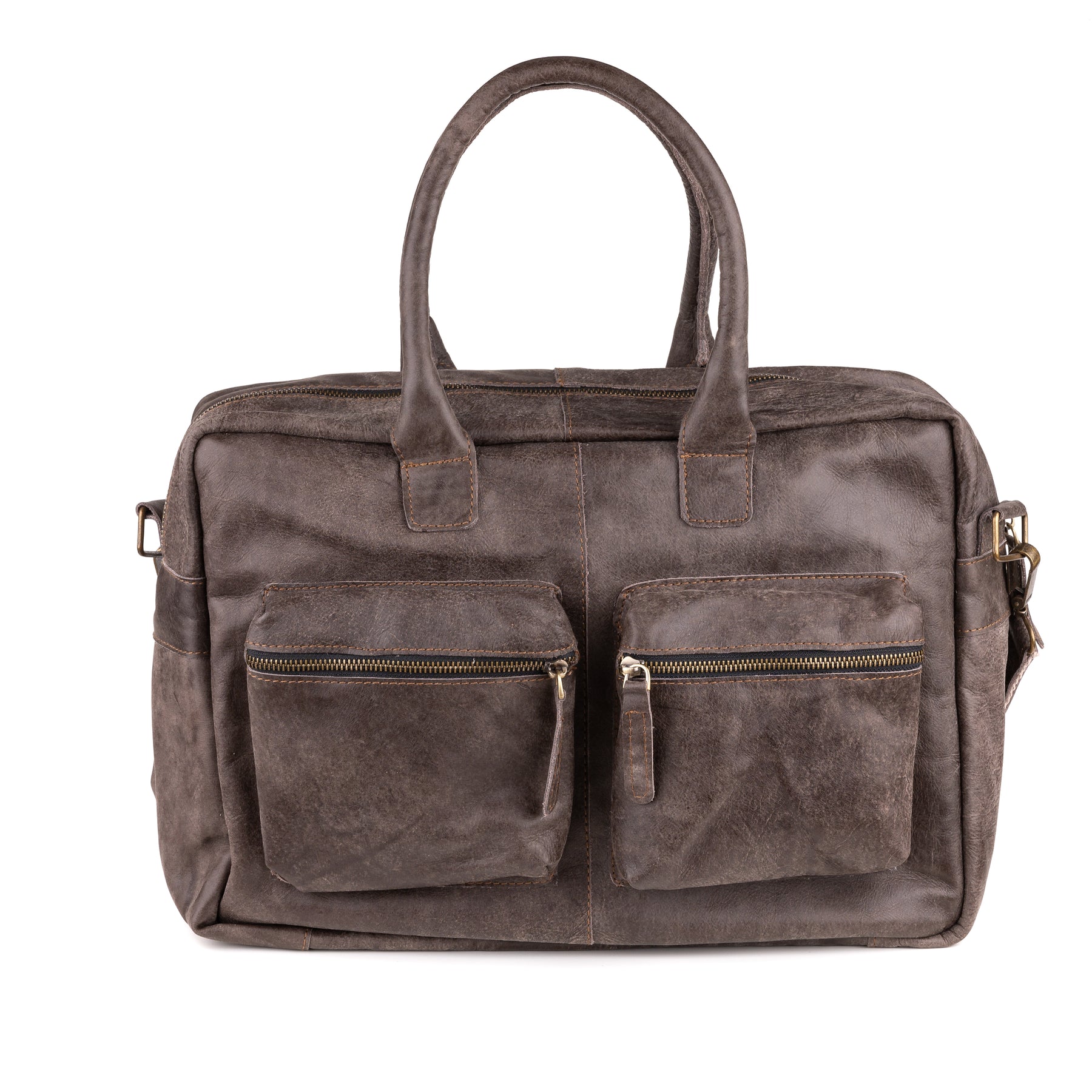 Breda Leren Laptoptas 17 Inch Espresso - Concrete Leder