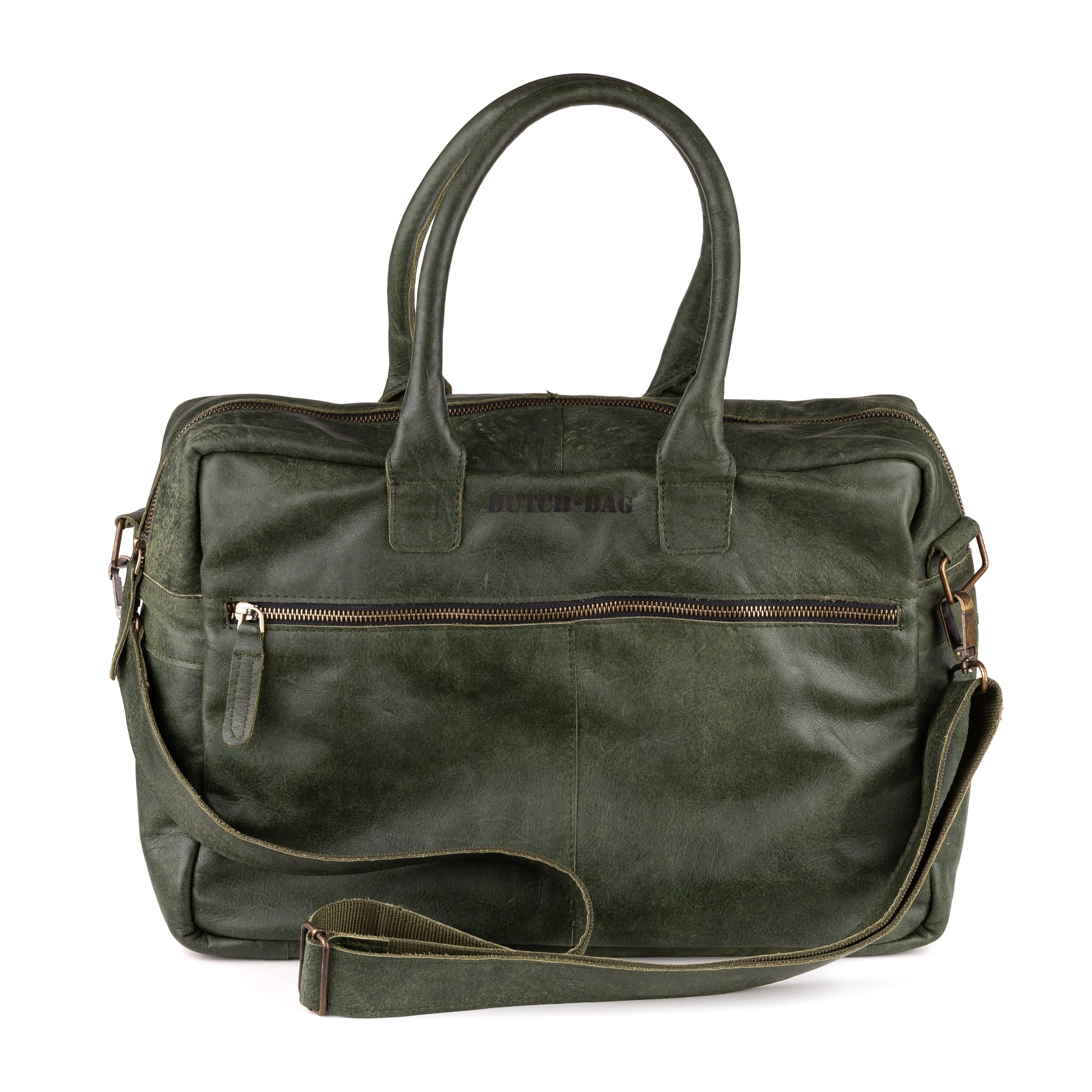 Breda Leren Laptoptas 17 Inch Groen - Concrete Leder