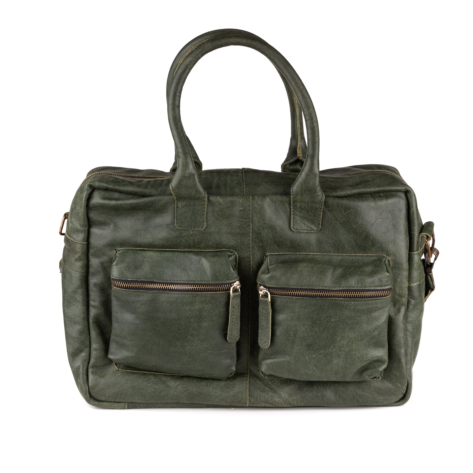 Breda Leren Laptoptas 17 Inch Groen - Concrete Leder