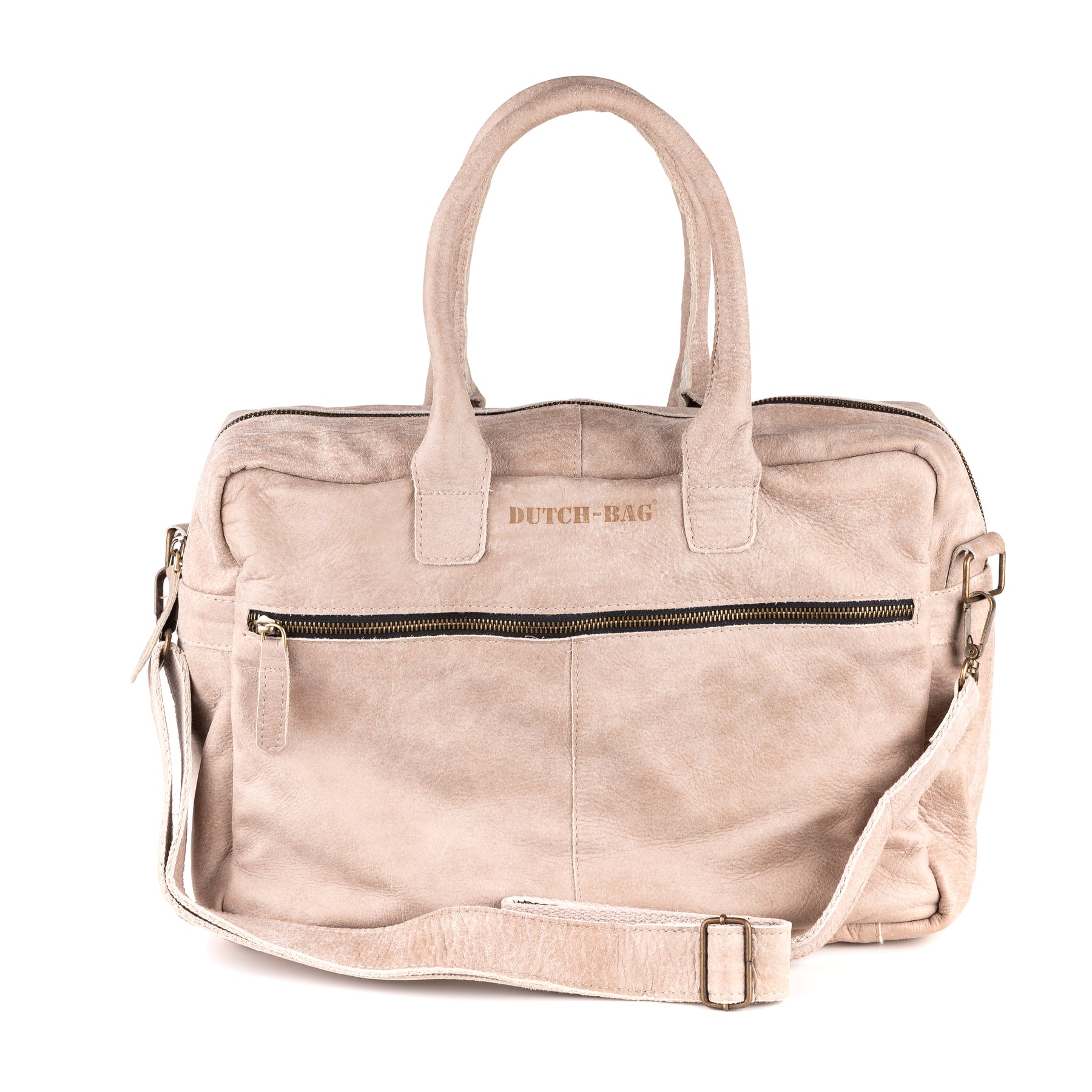 Breda Leren Laptoptas 17 Inch Sand - Concrete Leder