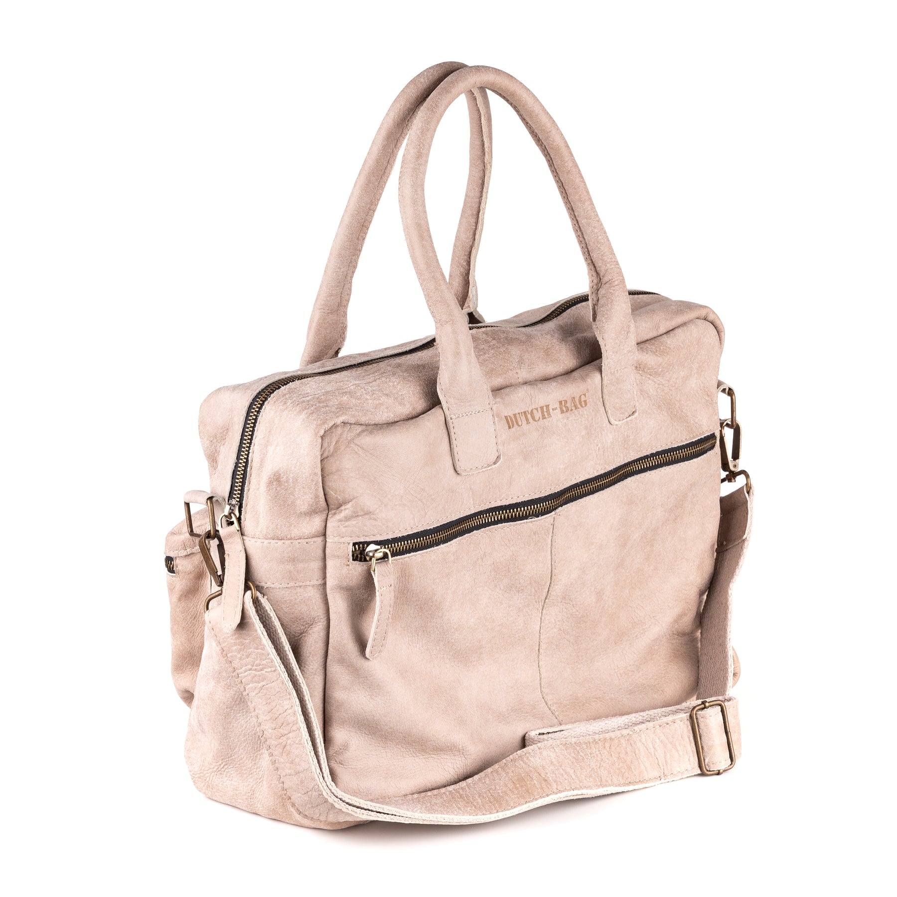 Breda Leren Laptoptas 17 Inch Sand - Concrete Leder