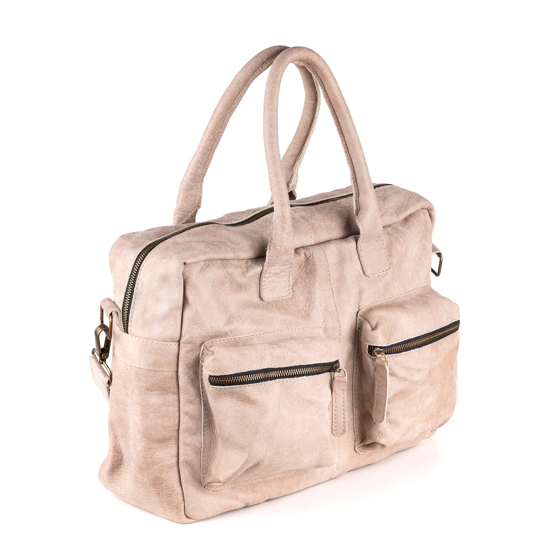 Breda Leren Laptoptas 17 Inch Sand - Concrete Leder
