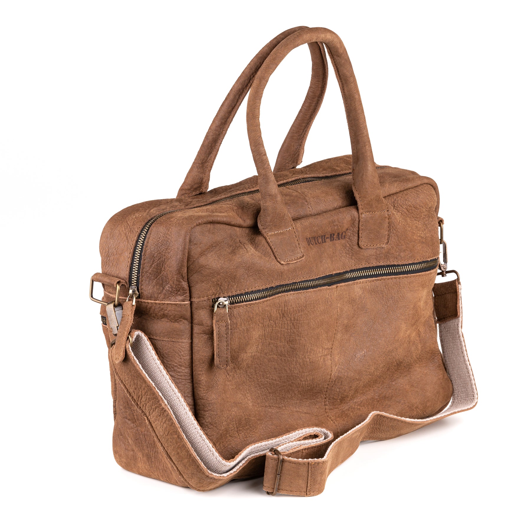 Breda Leren Laptoptas 17 Inch Bruin - Kenia Leder