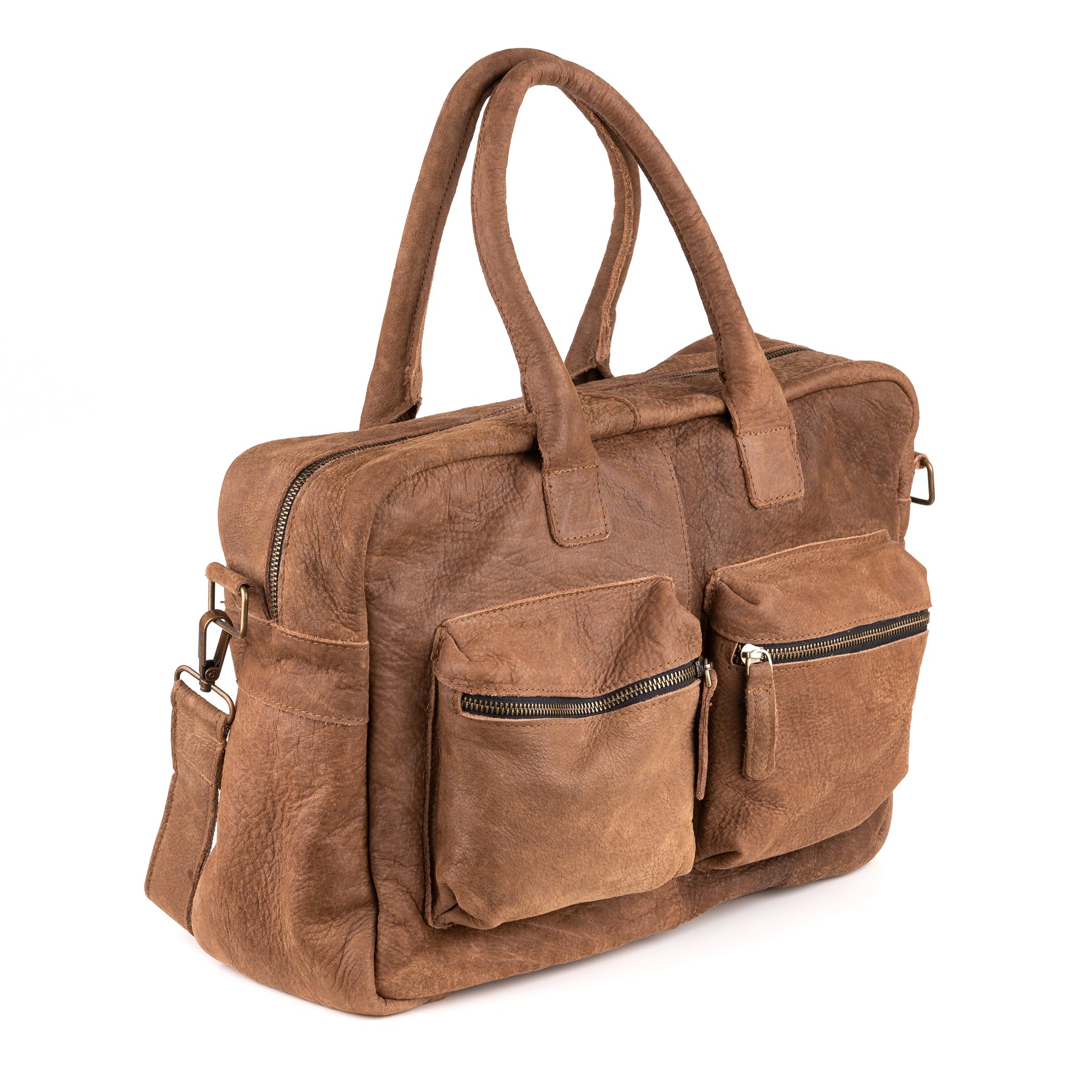 Breda Leren Laptoptas 17 Inch Bruin - Kenia Leder