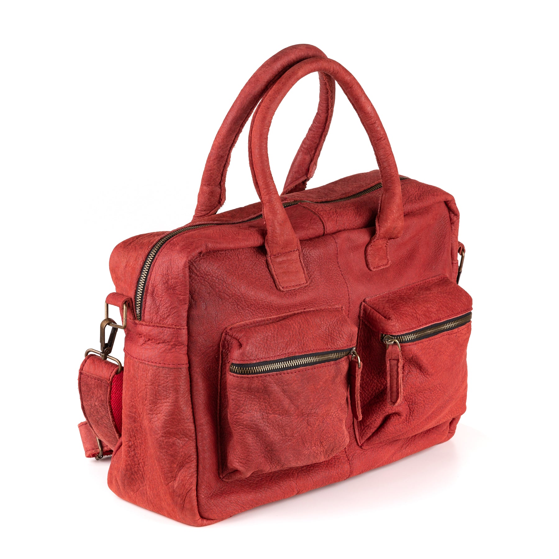 Breda Leren Laptoptas 17 Inch Bordeaux Rood - Kenia Leder