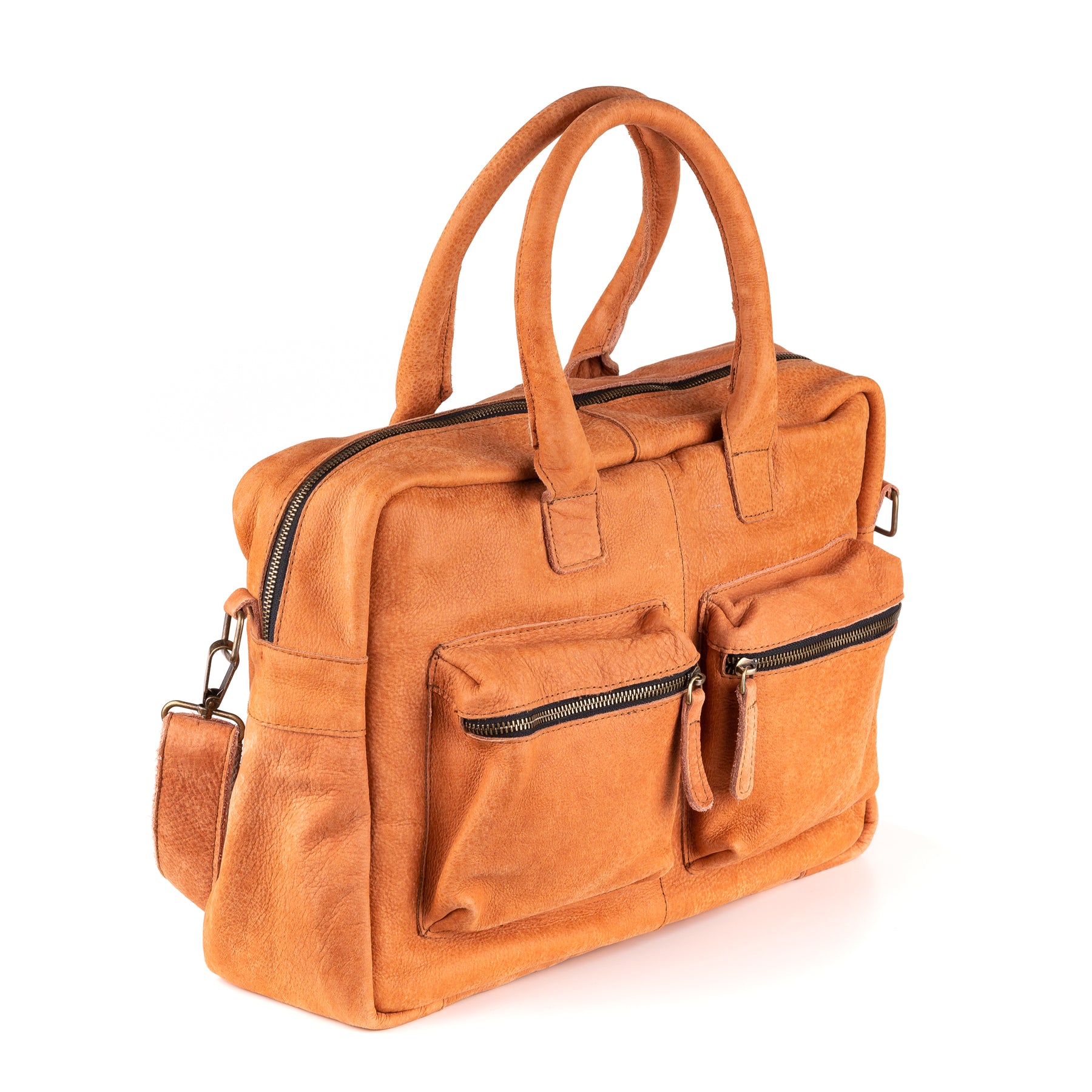 Breda Leren Laptoptas 17 Inch Sudan Bruin - Concrete Leder