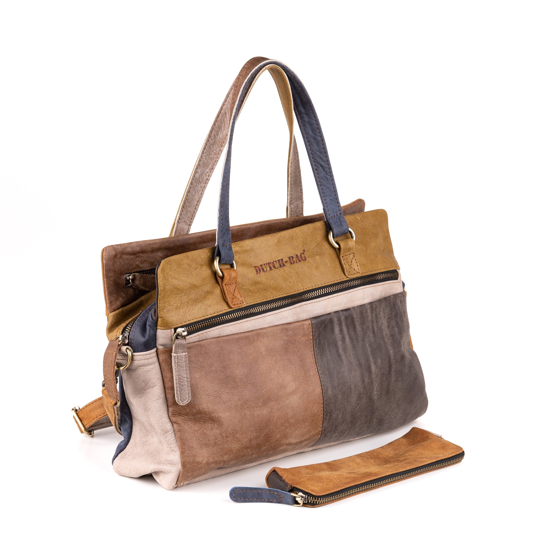 Arnhem Ladies Handbag Leather Patchwork - Kenya Leather