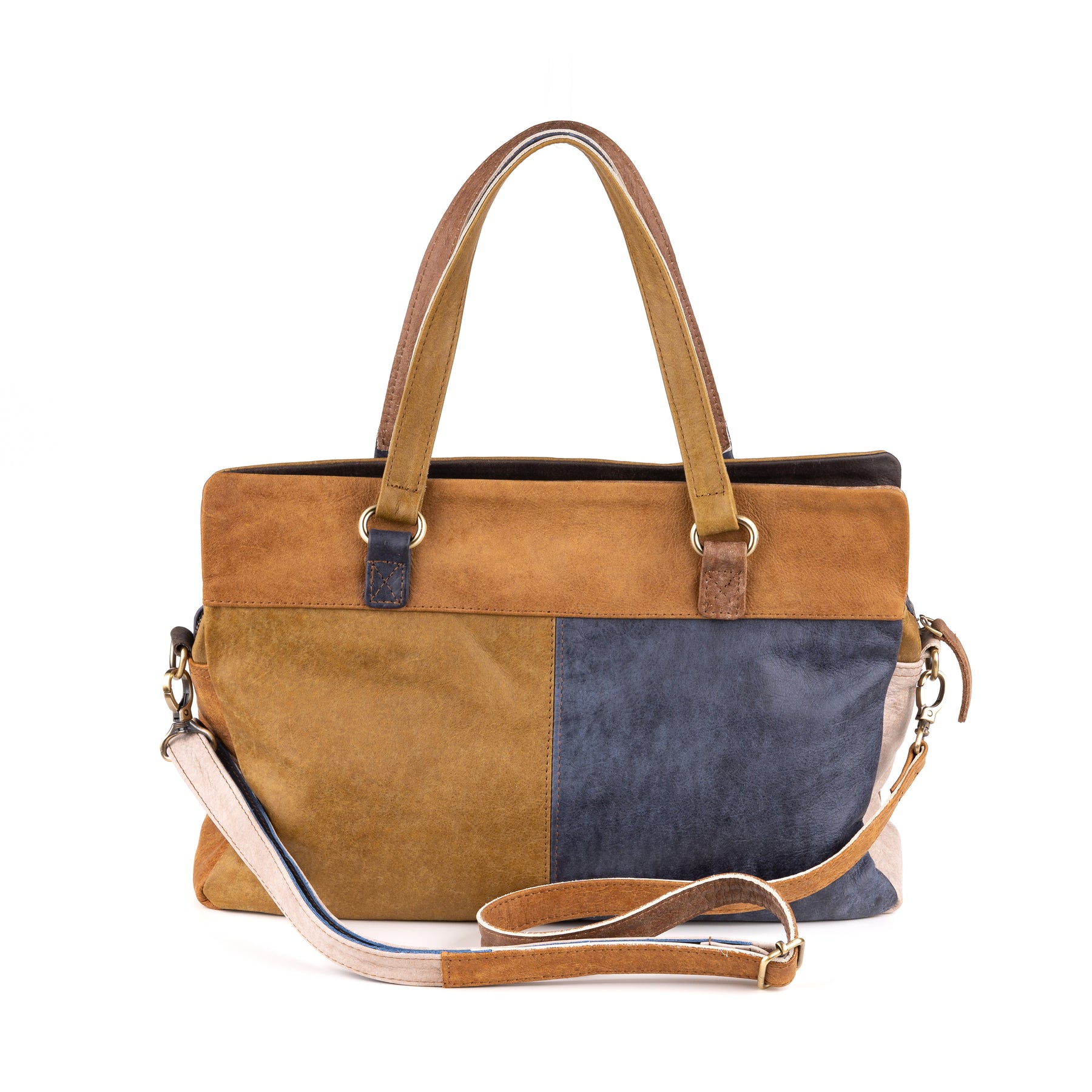 Arnhem Ladies Handbag Leather Patchwork - Kenya Leather