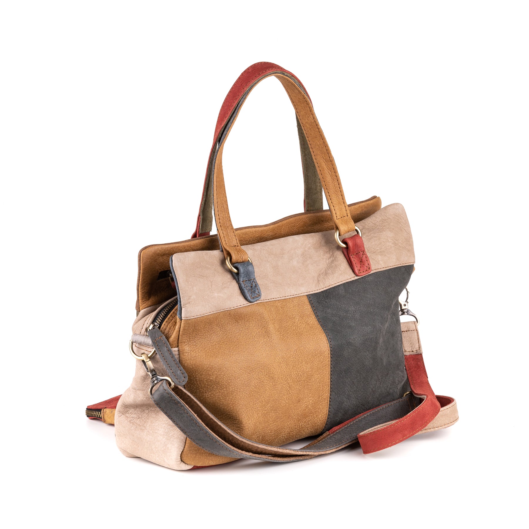 Arnhem Ladies Handbag Leather Patchwork - Vintage Leather