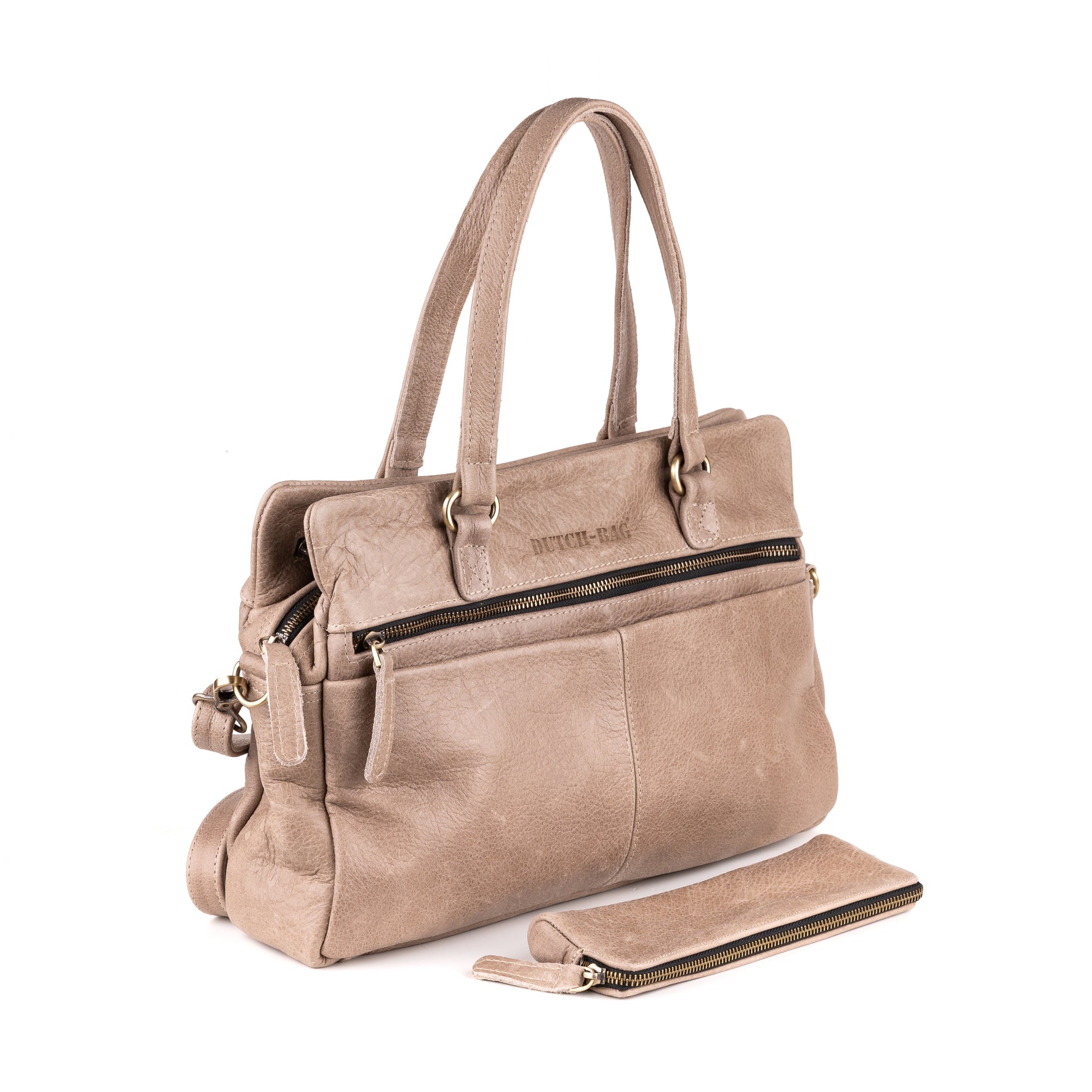 Arnhem Damenhandtasche Leder Taupe - Vintage Leder