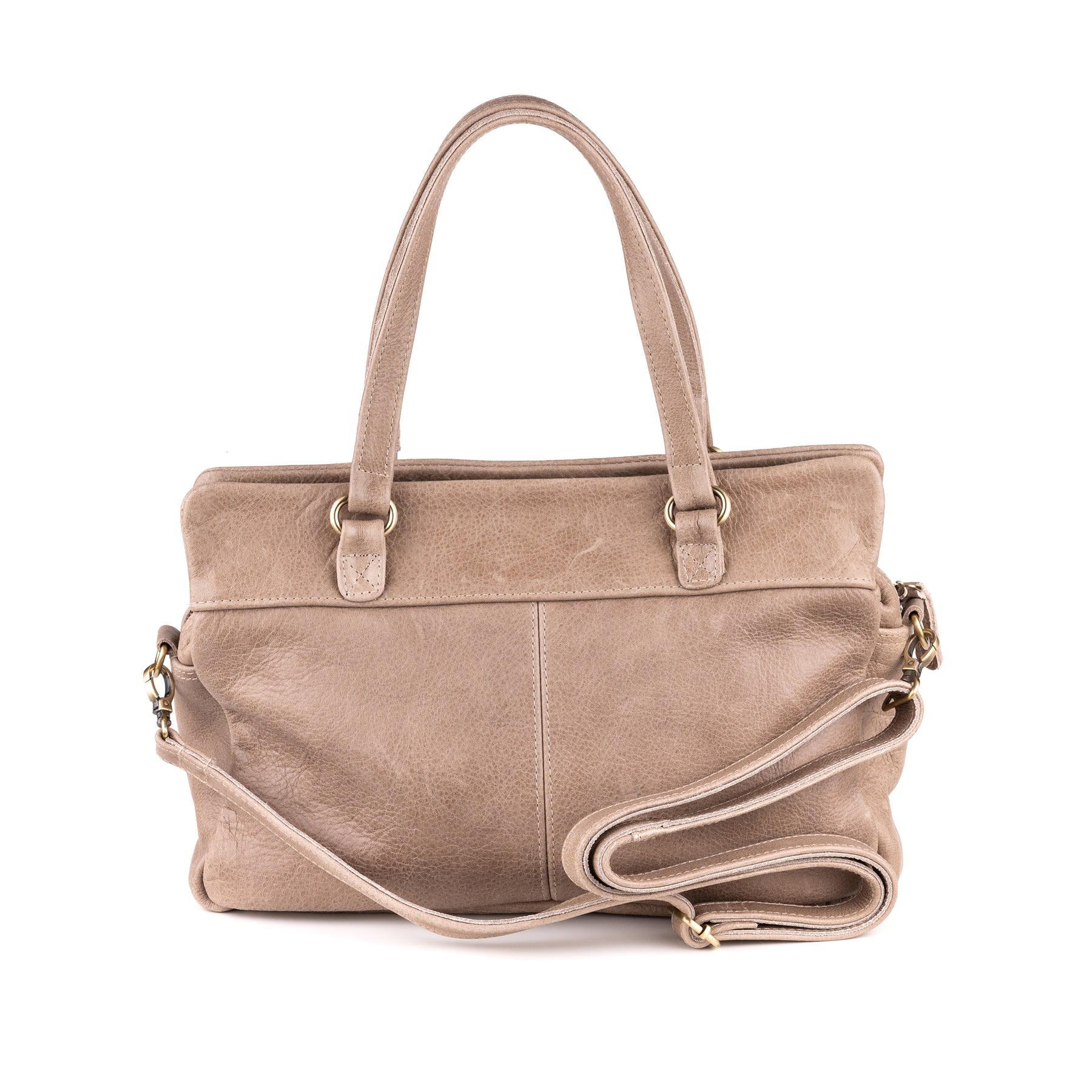 Arnhem Damenhandtasche Leder Taupe - Vintage Leder