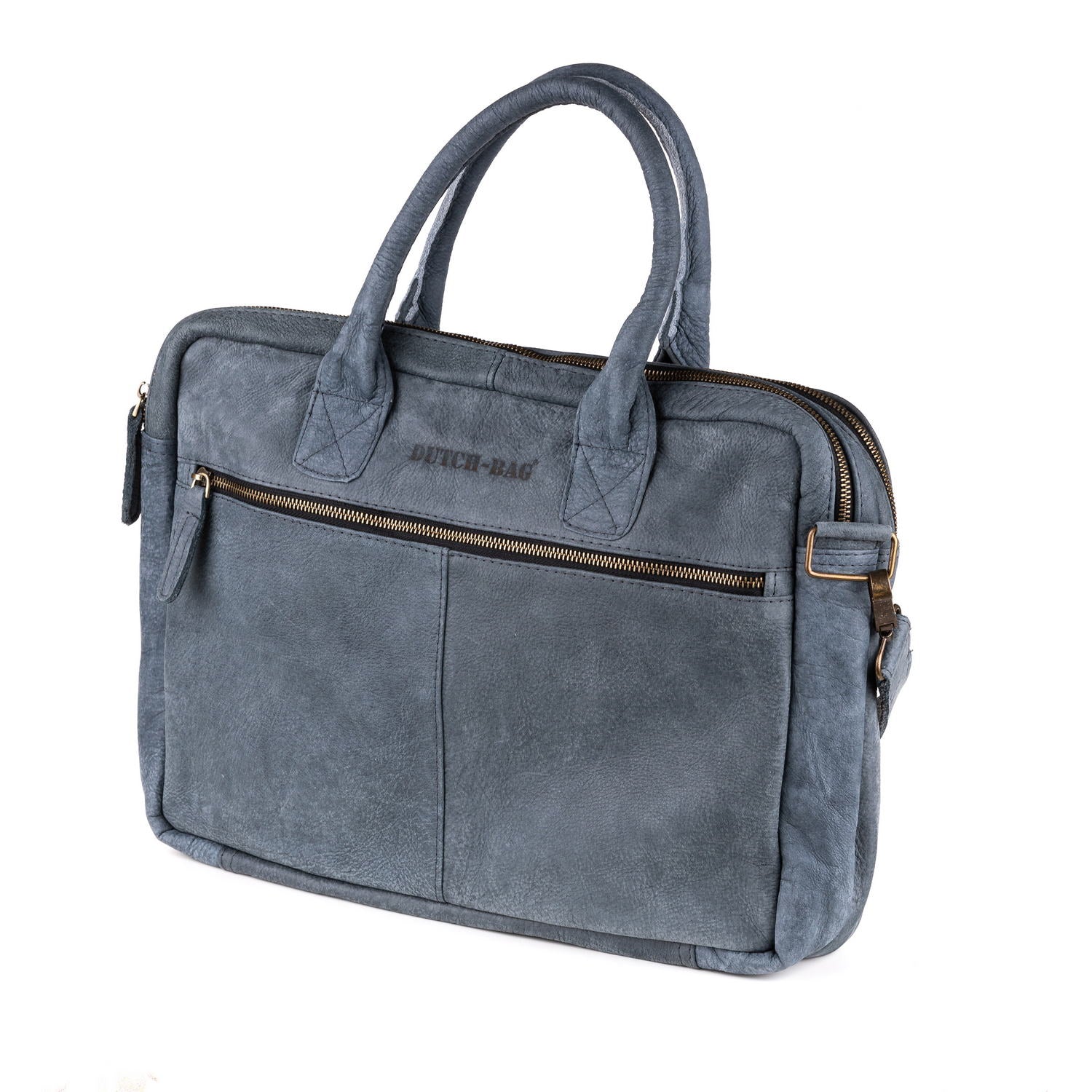 Amsterdam Leren Laptoptas 17 Inch Denim - Kenia Leder
