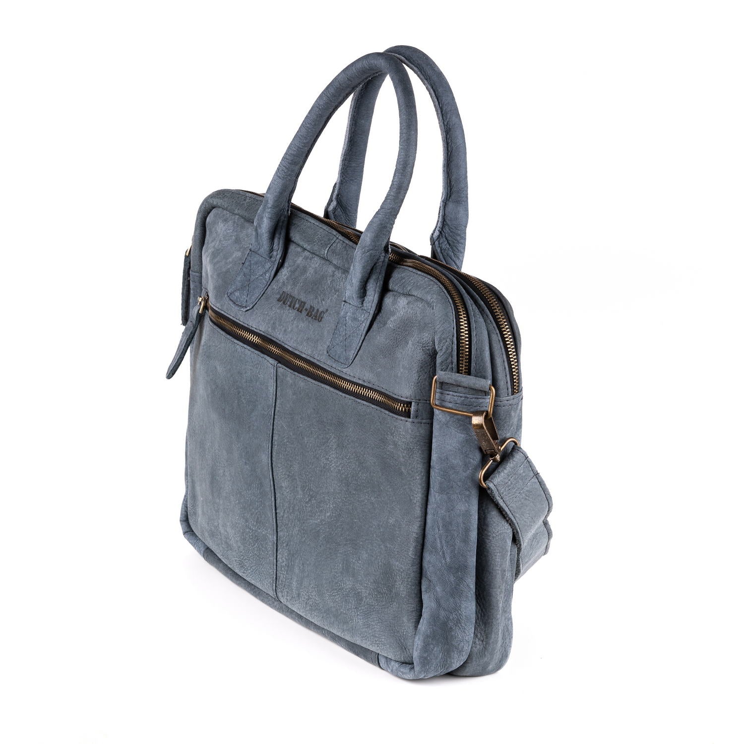 Amsterdam Leren Laptoptas 17 Inch Denim - Kenia Leder