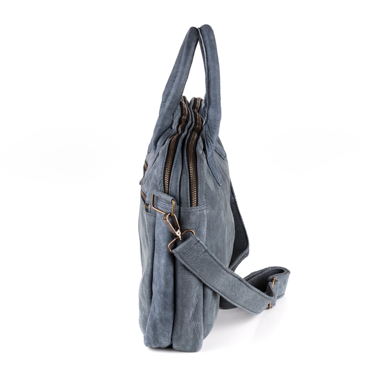 Amsterdam Leren Laptoptas 17 Inch Denim - Kenia Leder