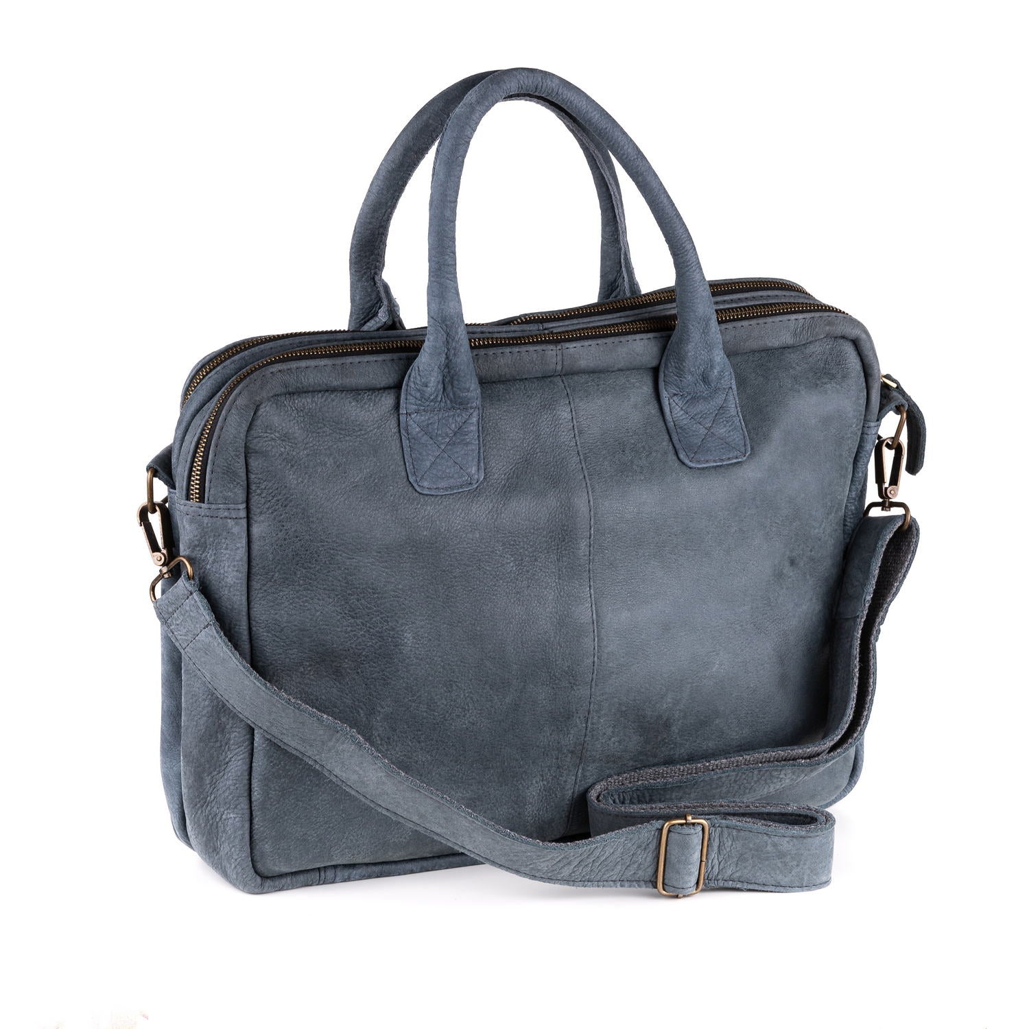 Amsterdam Leren Laptoptas 17 Inch Denim - Kenia Leder