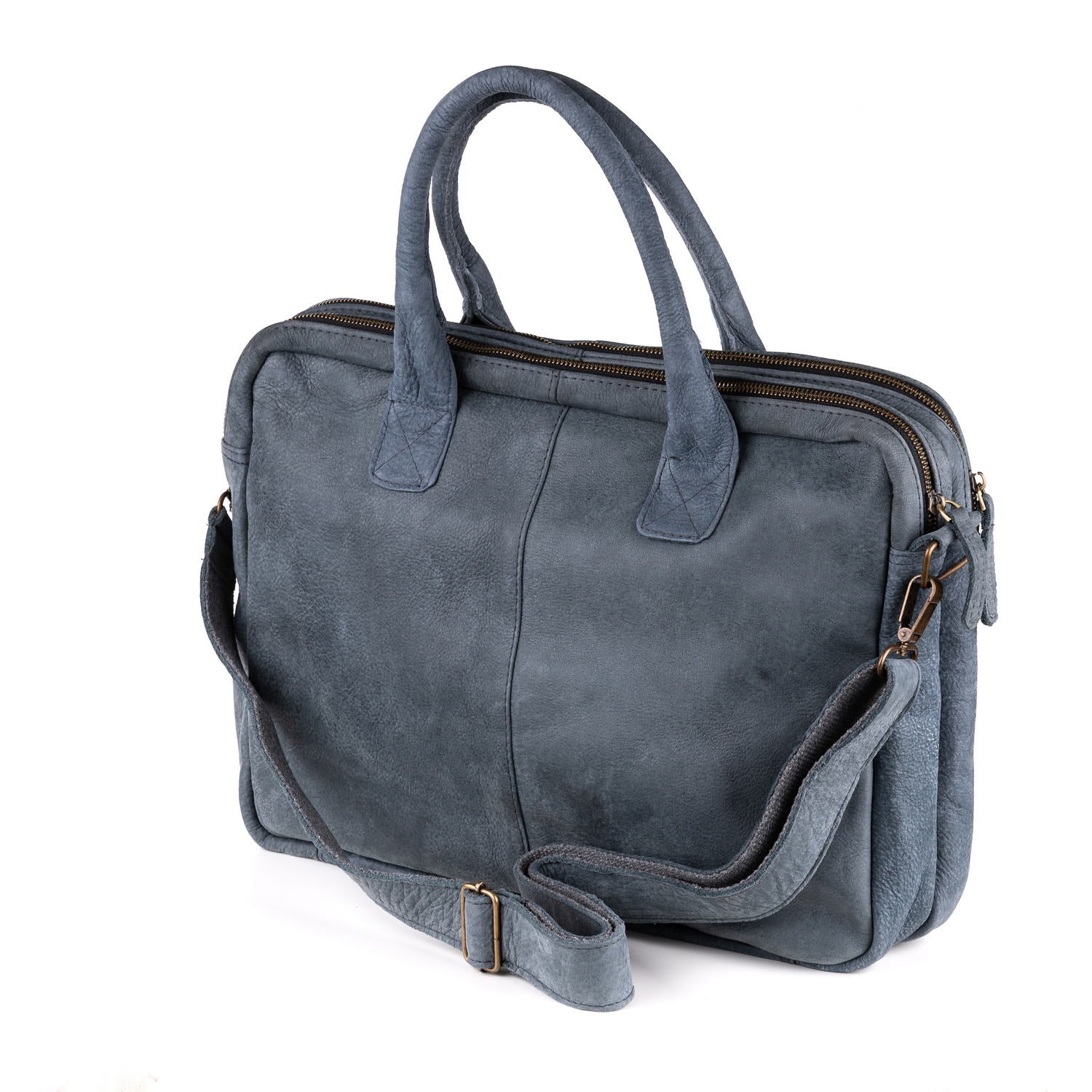 Amsterdam Leren Laptoptas 17 Inch Denim - Kenia Leder
