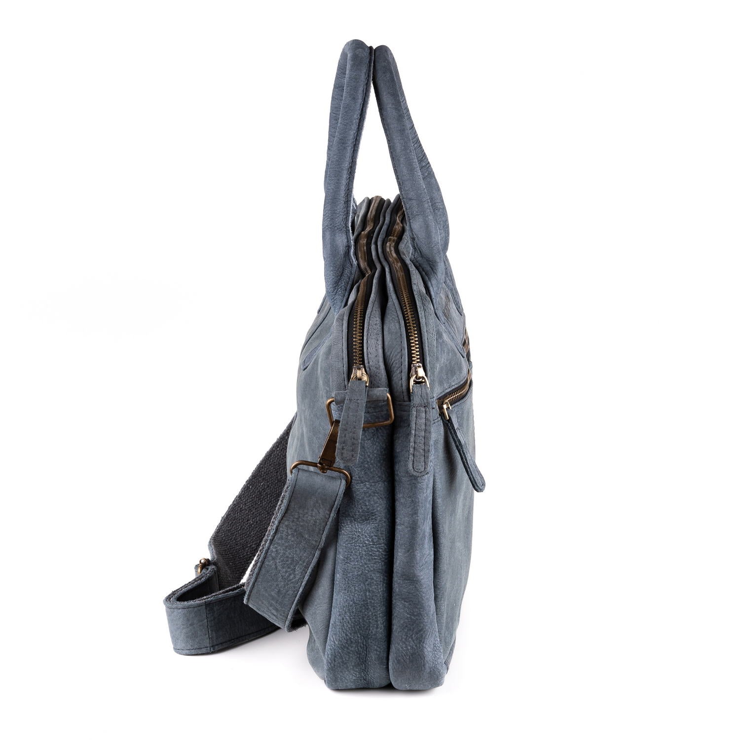 Amsterdam Leren Laptoptas 17 Inch Denim - Kenia Leder