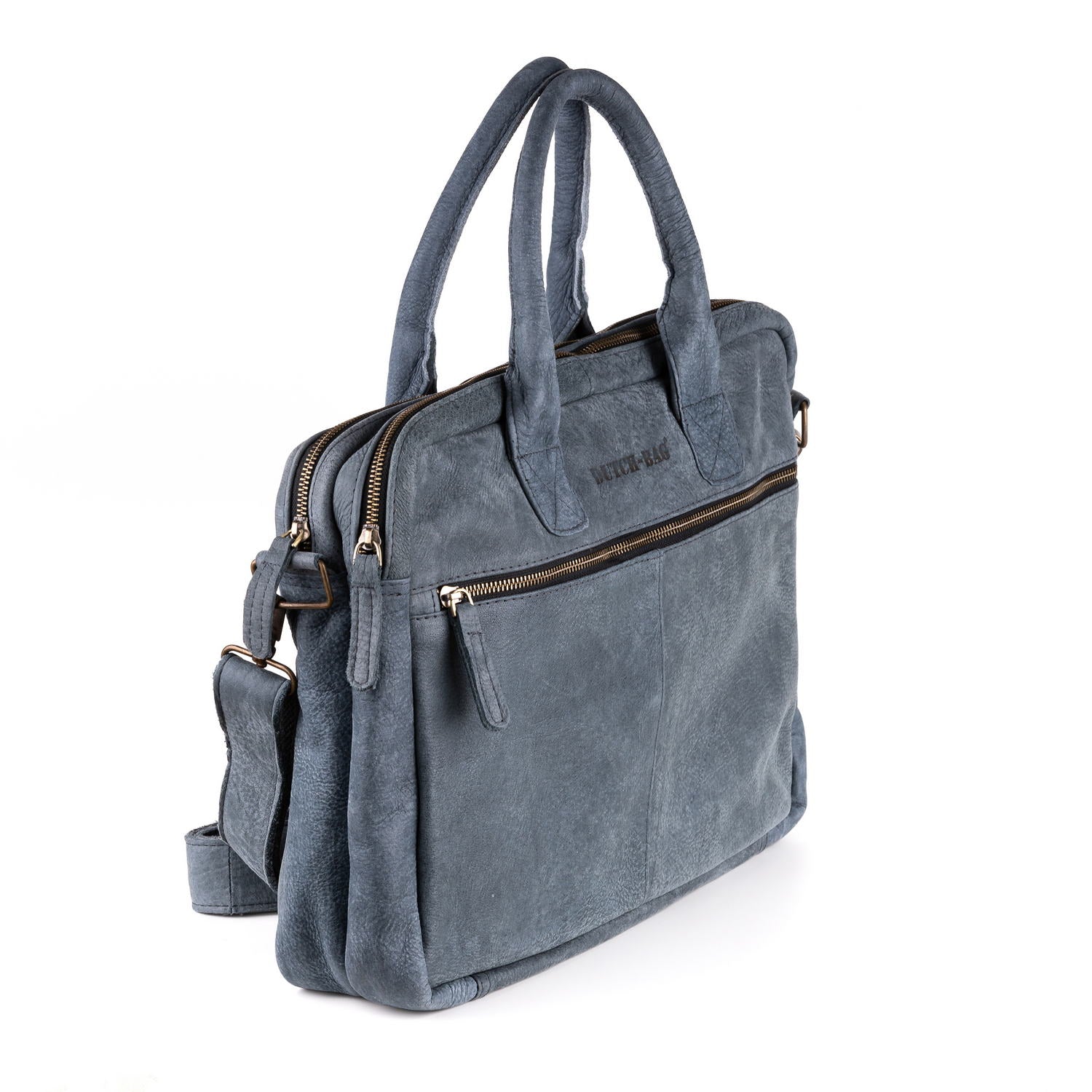 Amsterdam Leren Laptoptas 17 Inch Denim - Kenia Leder