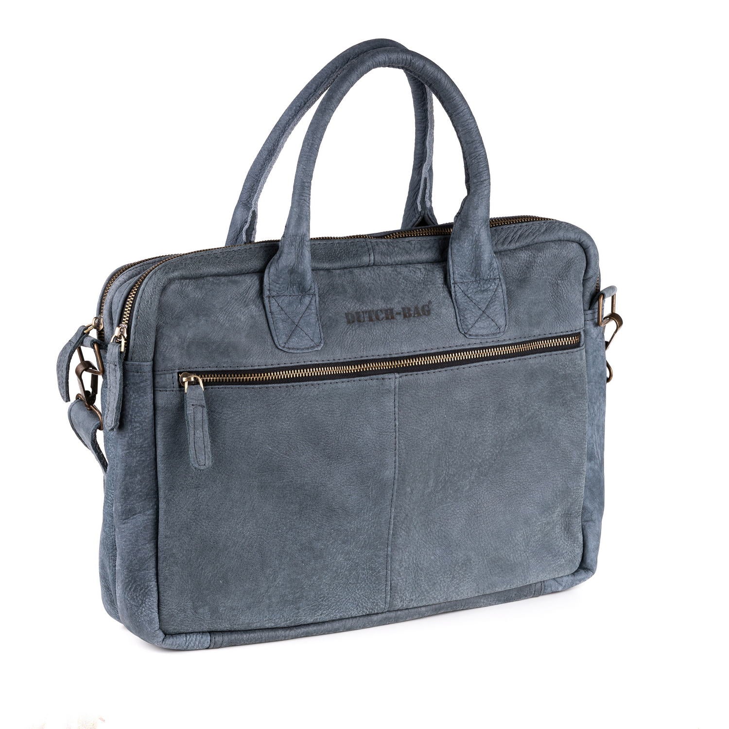 Amsterdam Leren Laptoptas 17 Inch Denim - Kenia Leder