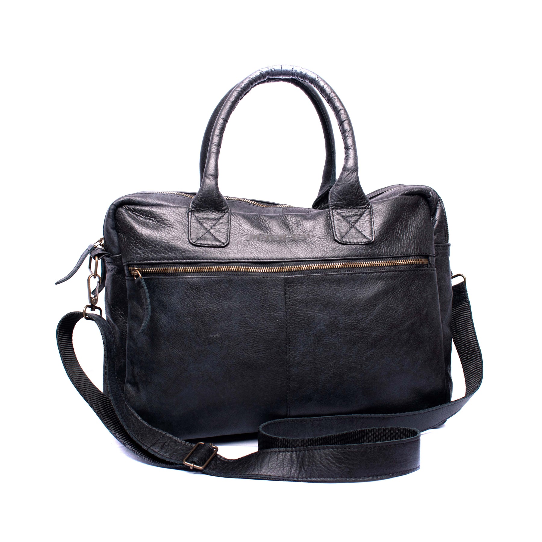 Amsterdam Leren Laptoptas 17 Inch Zwart - Concrete Leder