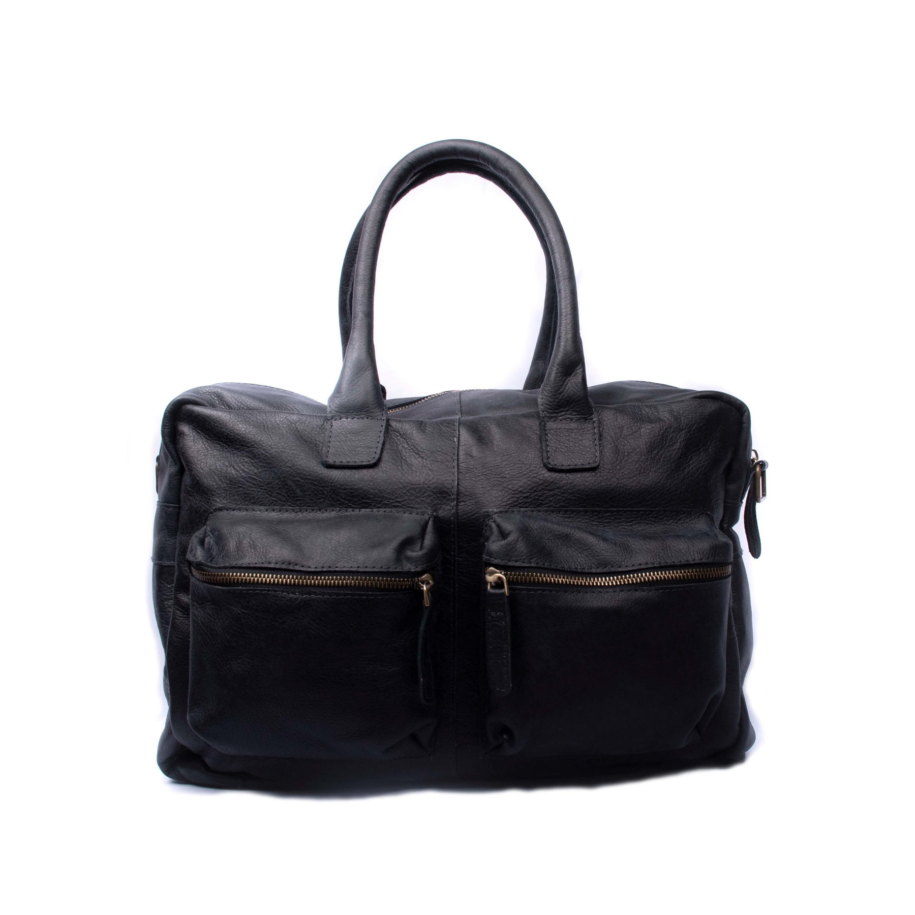 Breda Leren Laptoptas 17 Inch Zwart - Concrete Leder