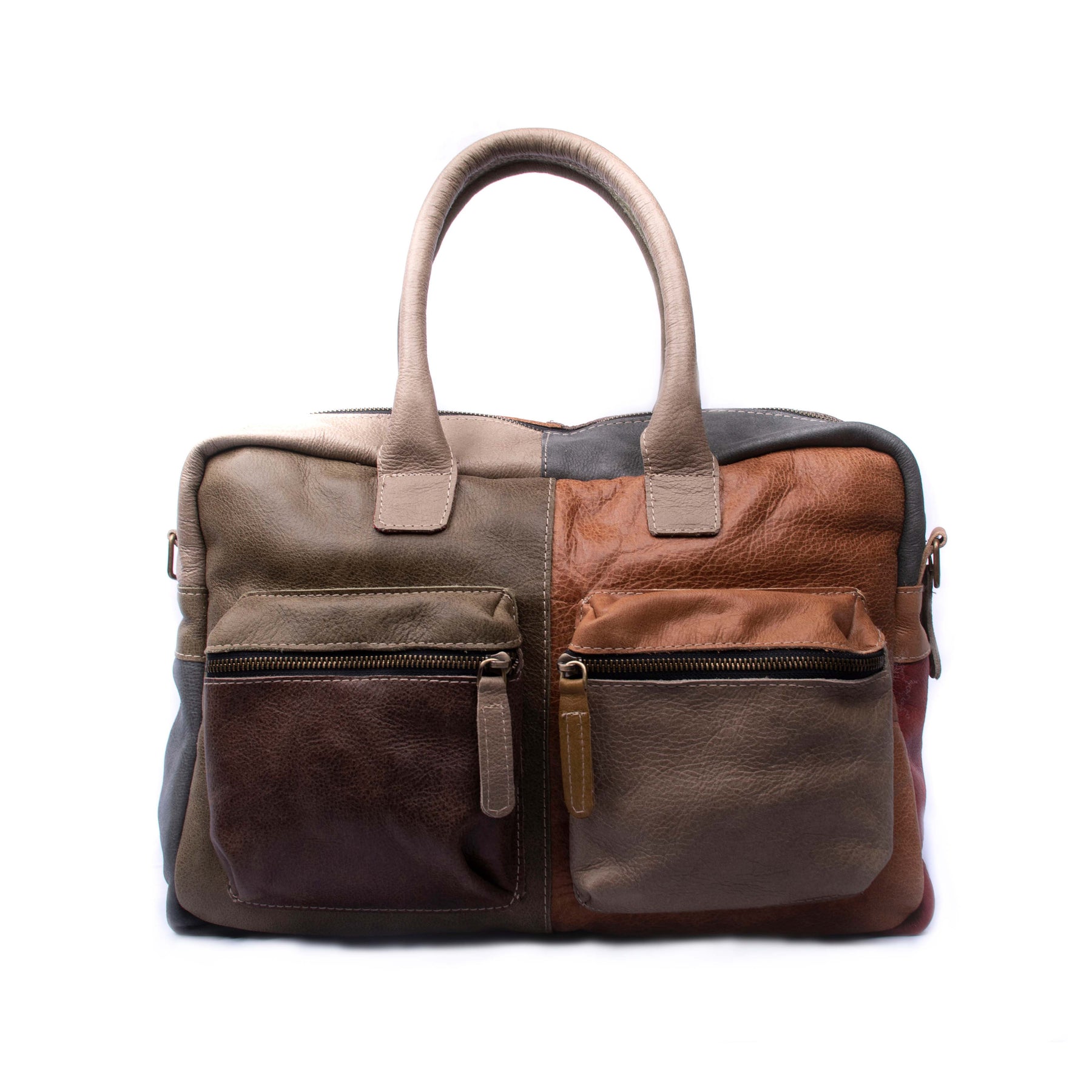 Breda Leren Laptoptas 17 Inch Patchwork - Kenia Leder