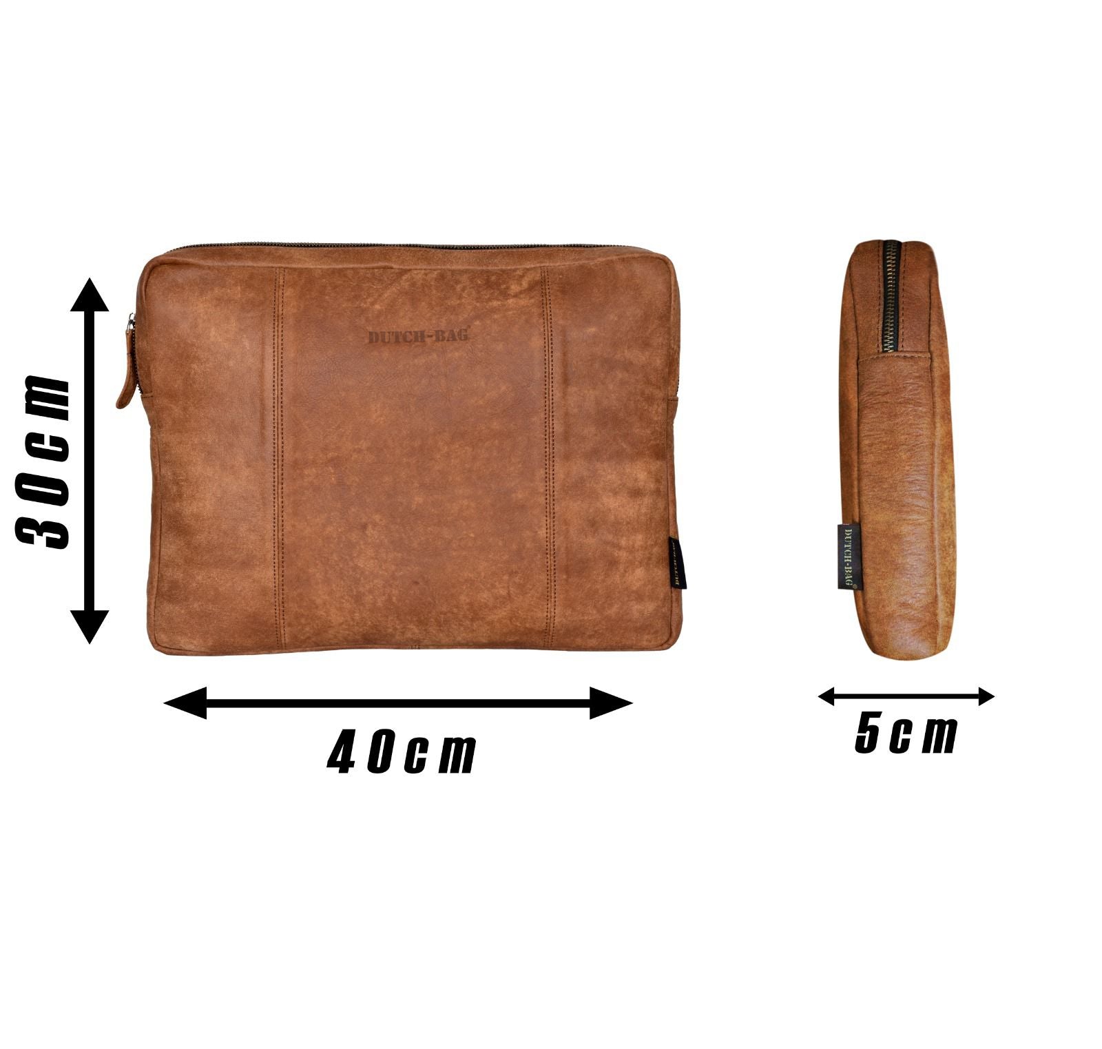 Leather Laptop Sleeve Cognac The Hague 15 inch