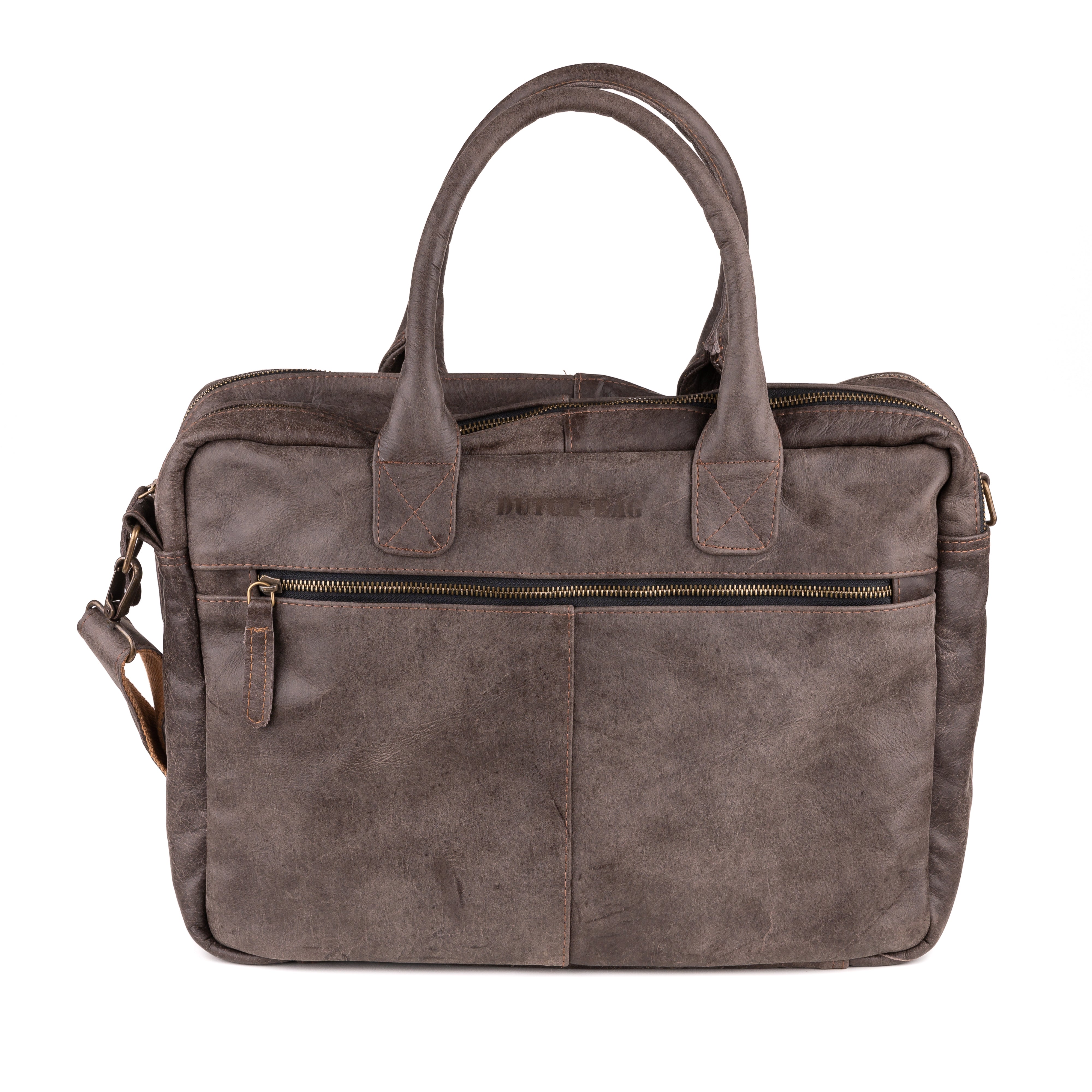Amsterdam Leather Laptop Bag 17 Inch Anthracite - Kenya Leather